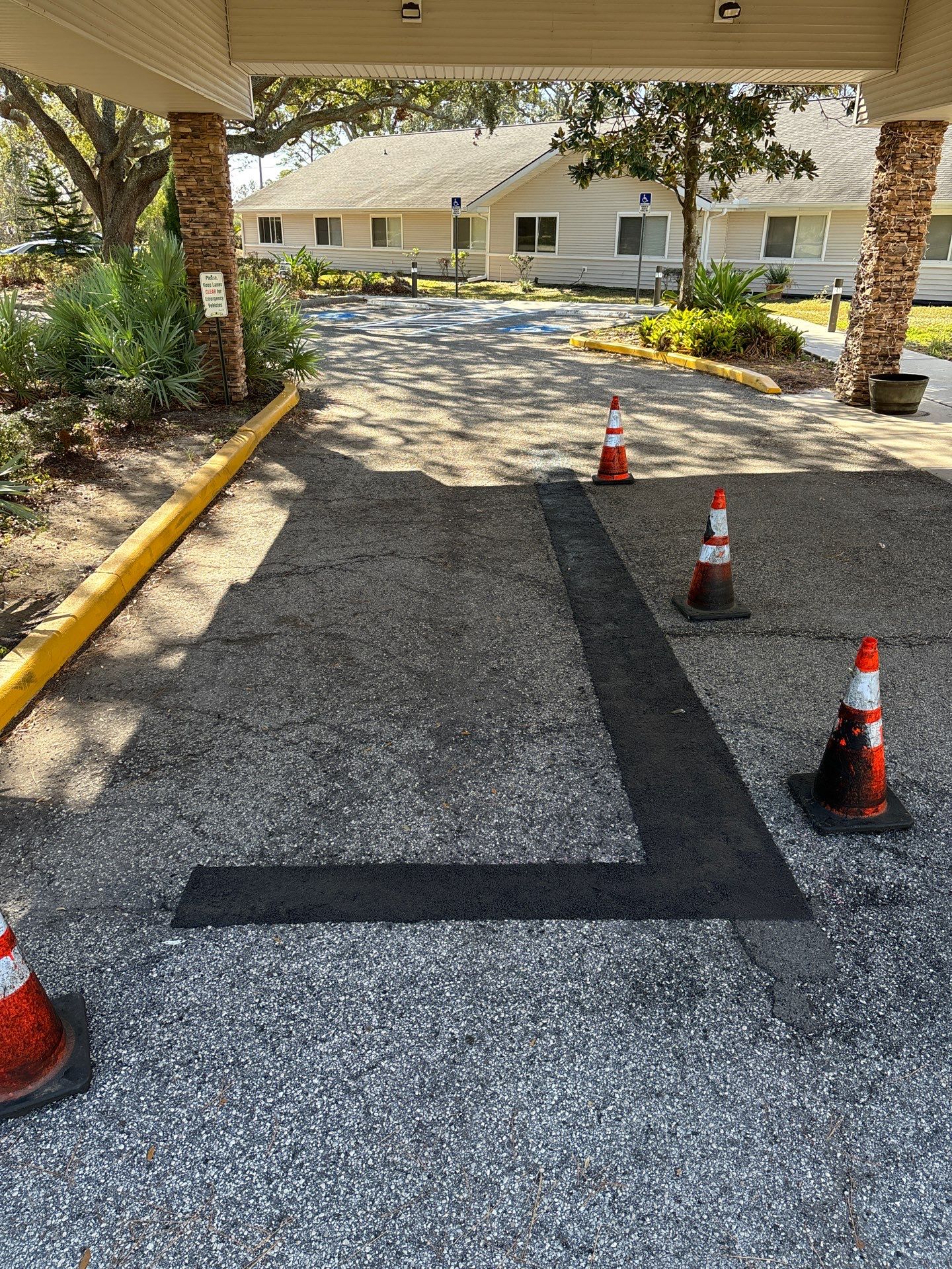 Pothole Repair and Striping at Compass Rose by Everline Coatings & Services - Southwest FL