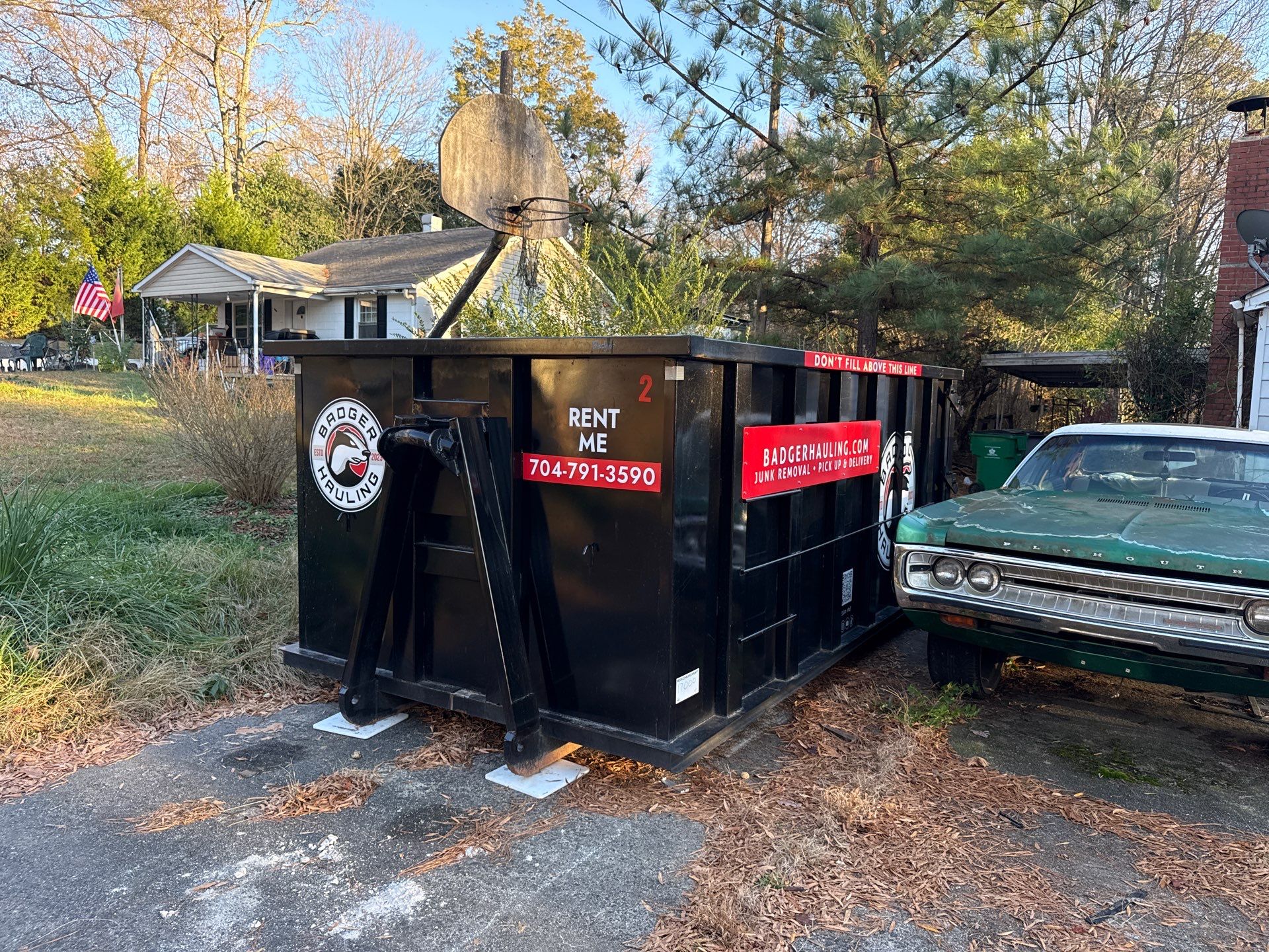 Dumpster Rental in Charlotte by Badger Hauling