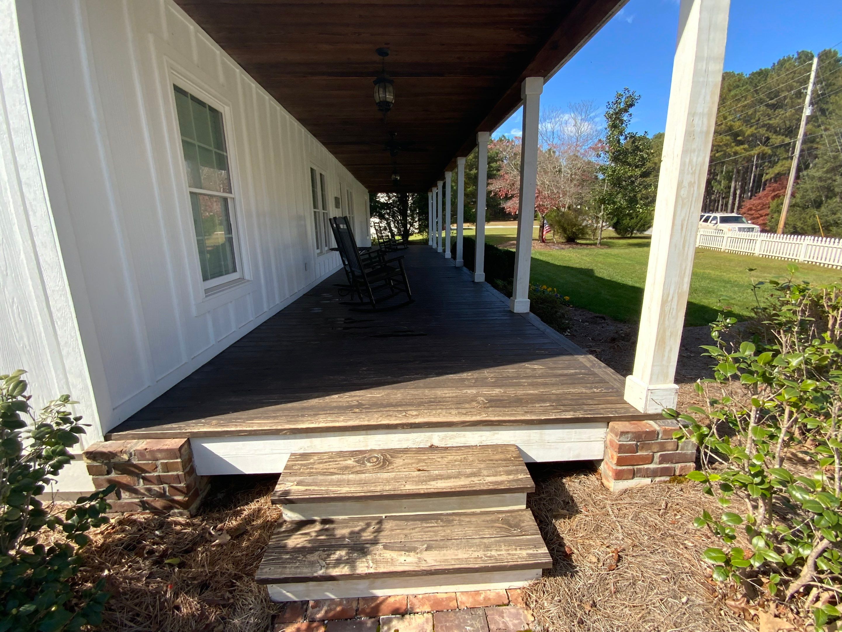 Exterior Trim Painting and Dark Deck Staining in Acworth by Swift Home Renovations