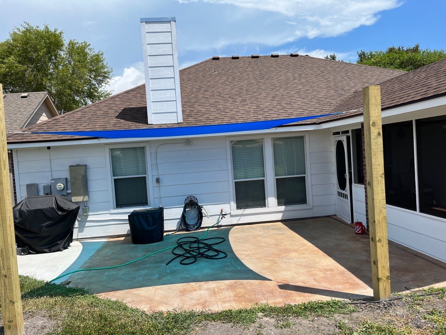 Back Yard Shade by Bayfront Roofing and Construction