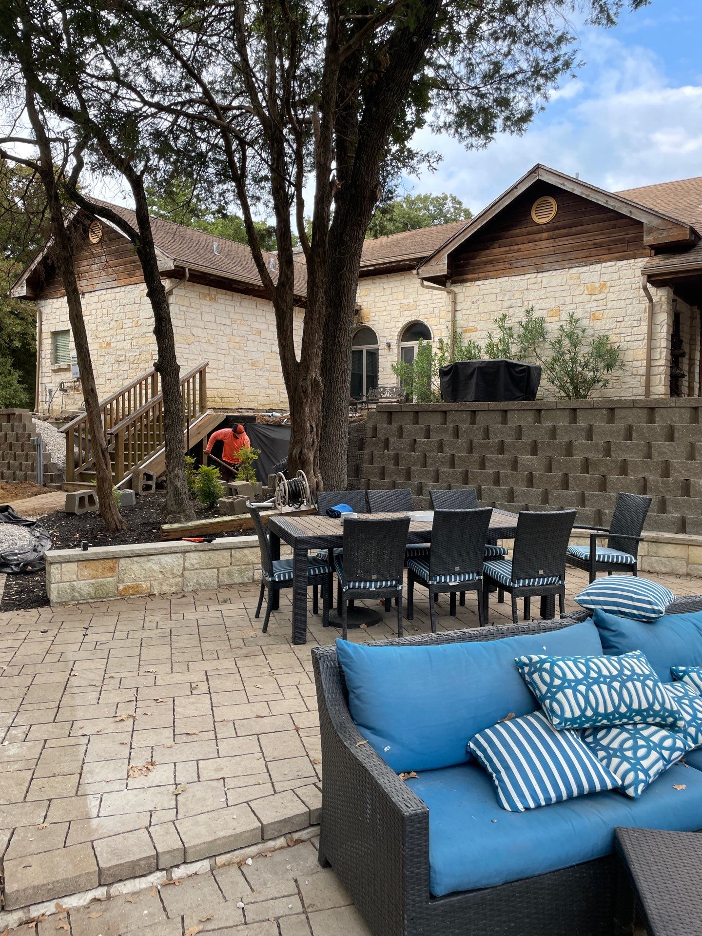In Progress Retaining Wall Project by Peterson’s