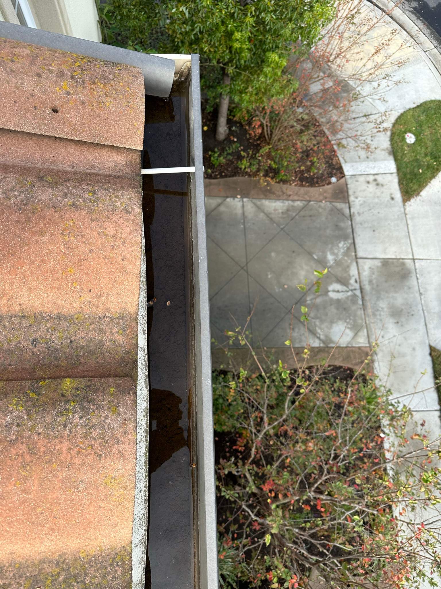Clogged gutters at this Irvine home in Woodbury by Property Cleaning Experts, LLC