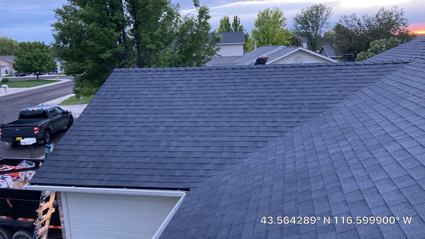 Nampa Idaho Single Level Residential Roofing Installation using Owens Corning by ID Roofing LLC