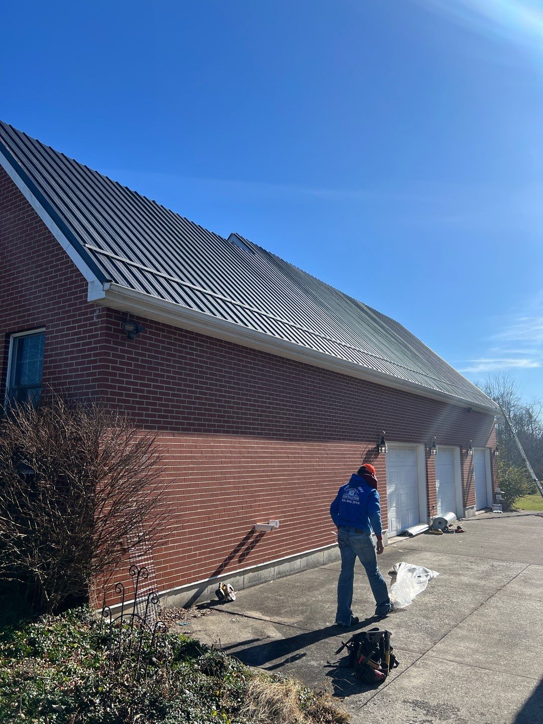 Residential Roofing Installation using Performance Panel Metal - Frost Black by RoofX 