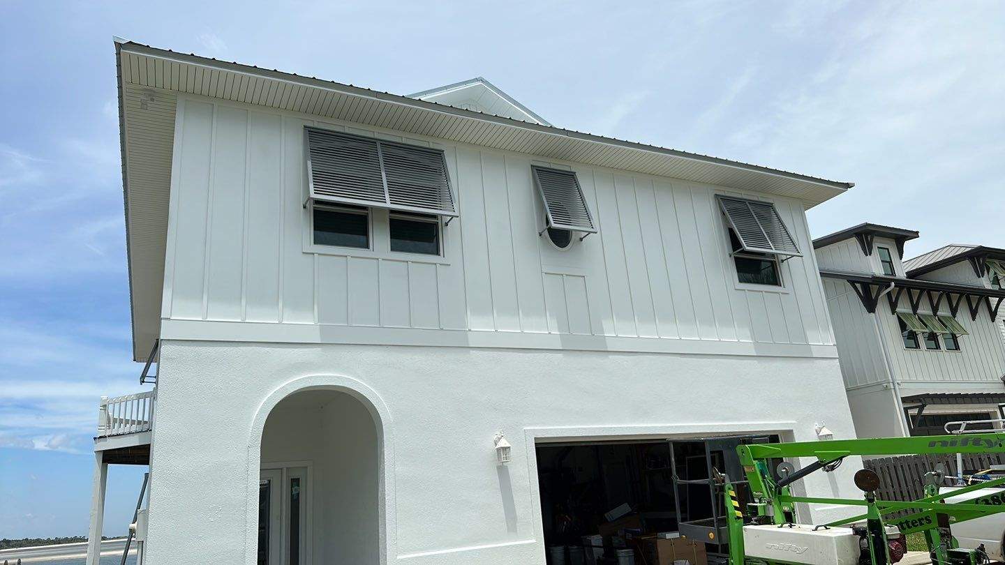 Bahama Shutters in Traffic Gray A by Smart Guard Shutters