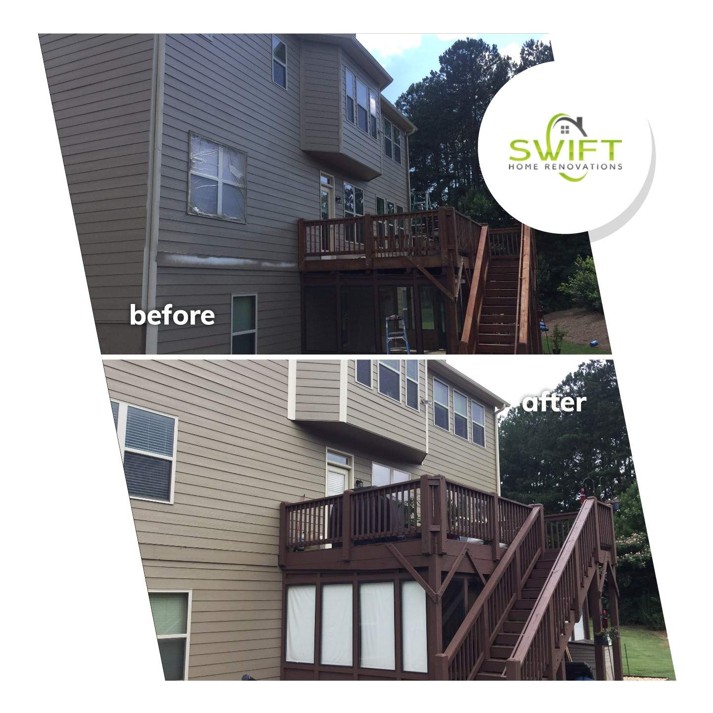 Full Exterior Siding and Trim Painting in Powder Springs by Swift Home Renovations