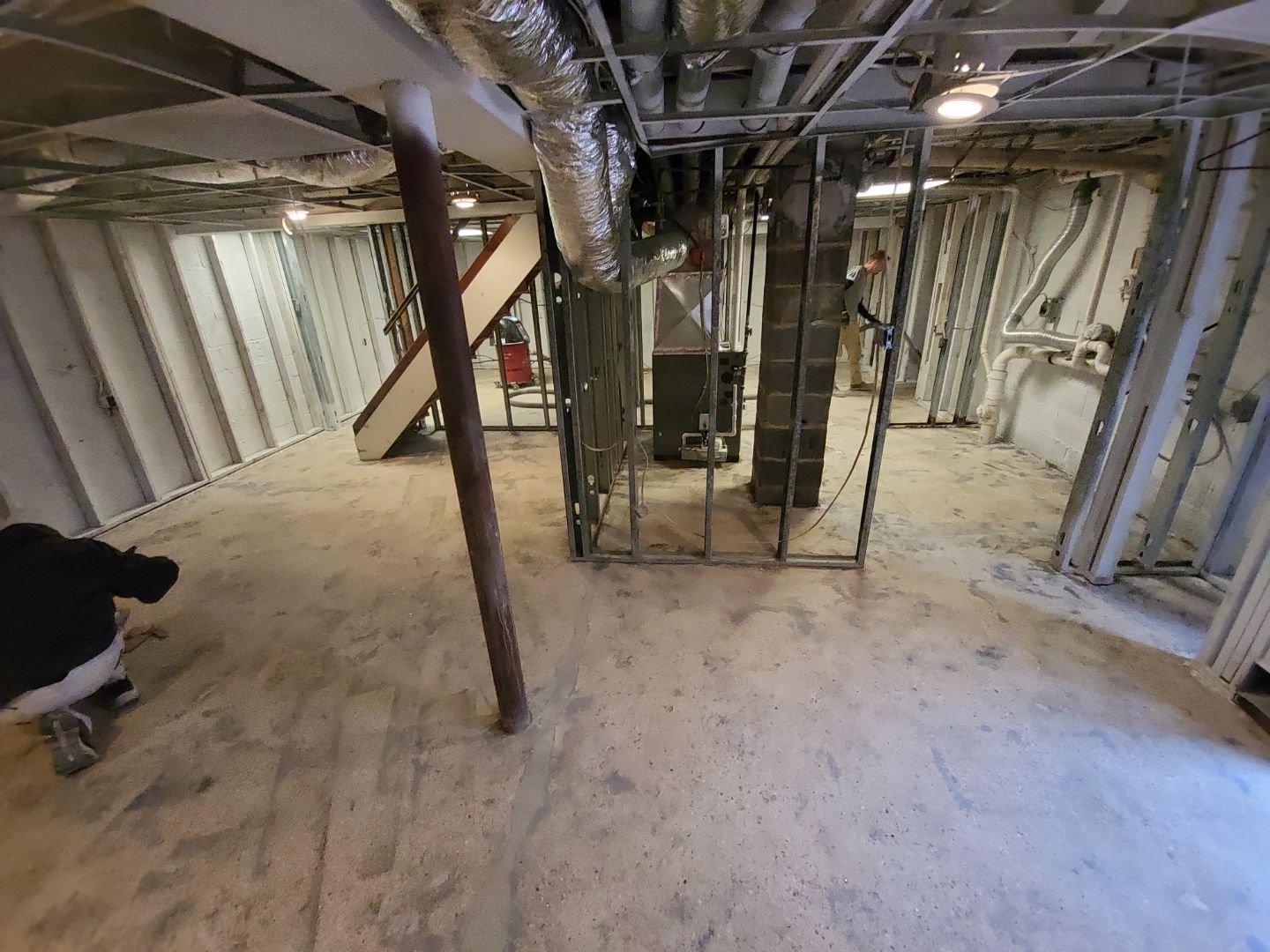 Basement Concrete Floor Coating with Penntek Flake System by Spectrum Painting, LLC