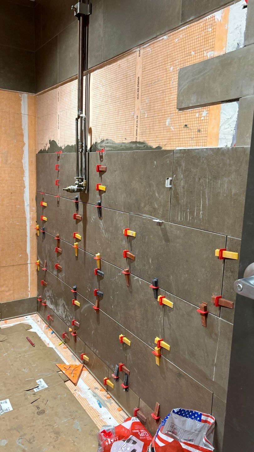 Trucking company showers by Footprints Floors of Nashville