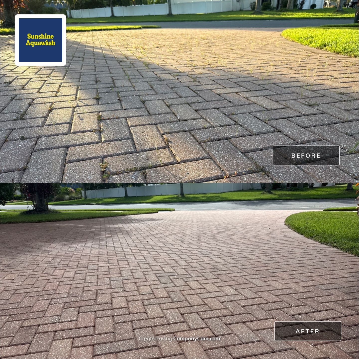 Paver Driveway & Sidewalk Cleaning – Oakleaf Hammock, Ellenton, FL by Sunshine AquaWash
