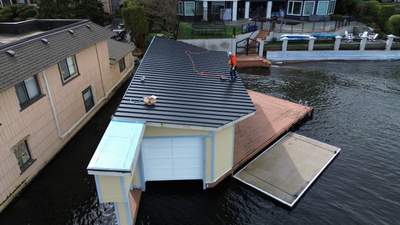 Boathouse roof and paint