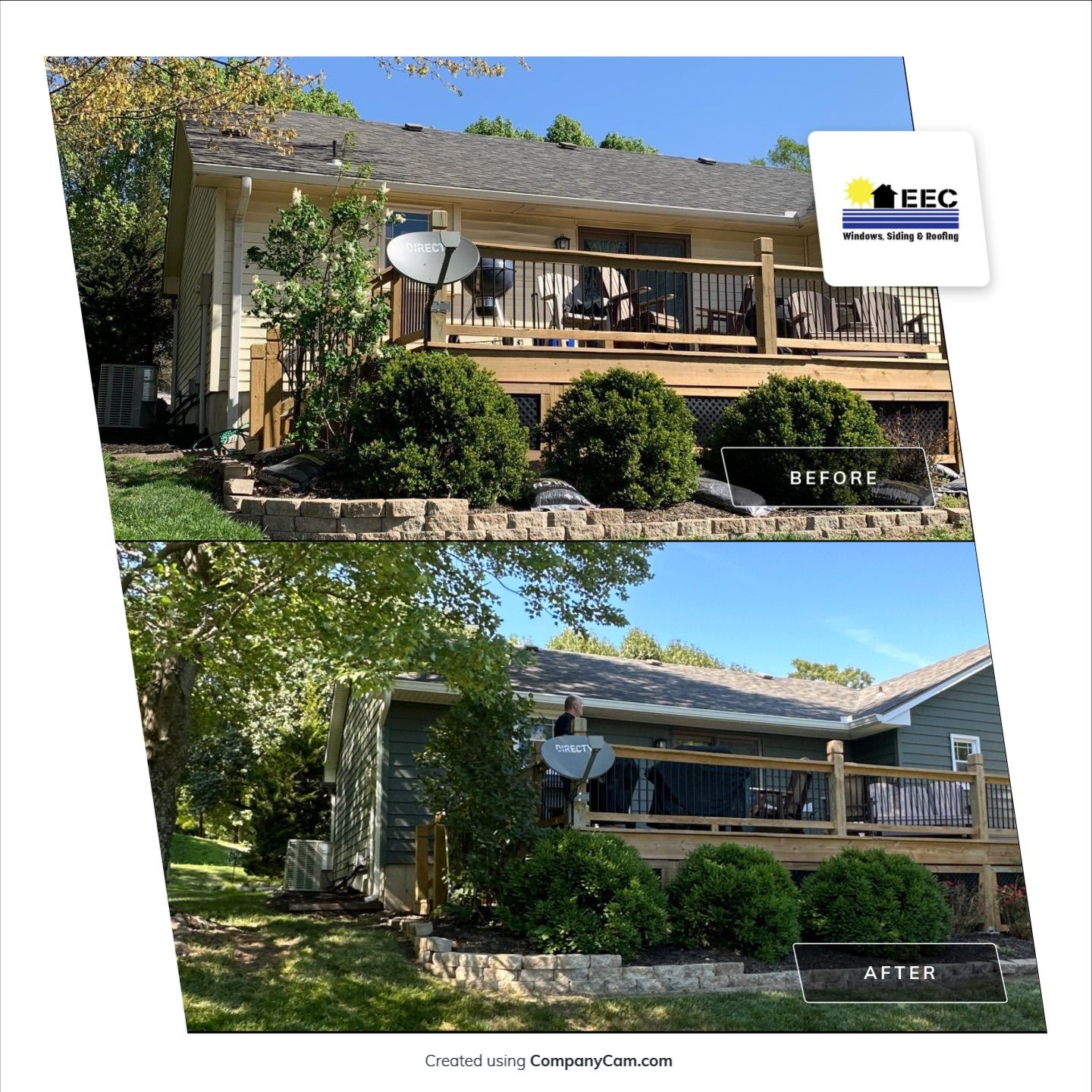 New Craneboard Siding on this Platte City, Mo home  by EEC  Windows, Siding & Roofing 