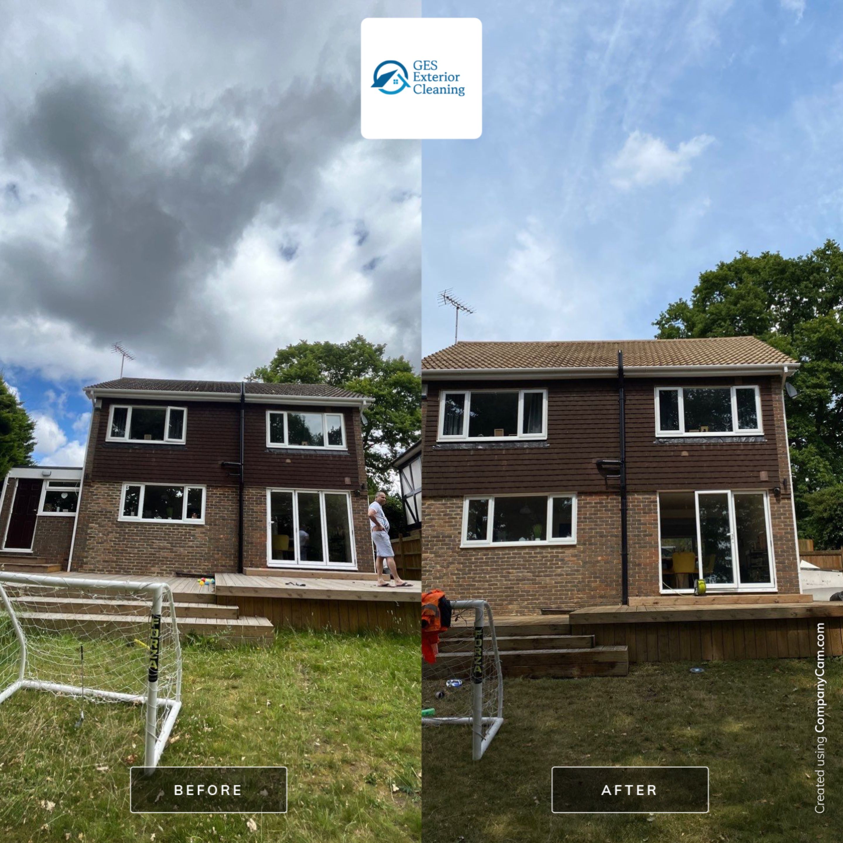 Exterior Clean - Roof - Patio - Driveway using Honda 15lpm Low Pressure Washing Machine by Ges Exterior Cleaning ltd