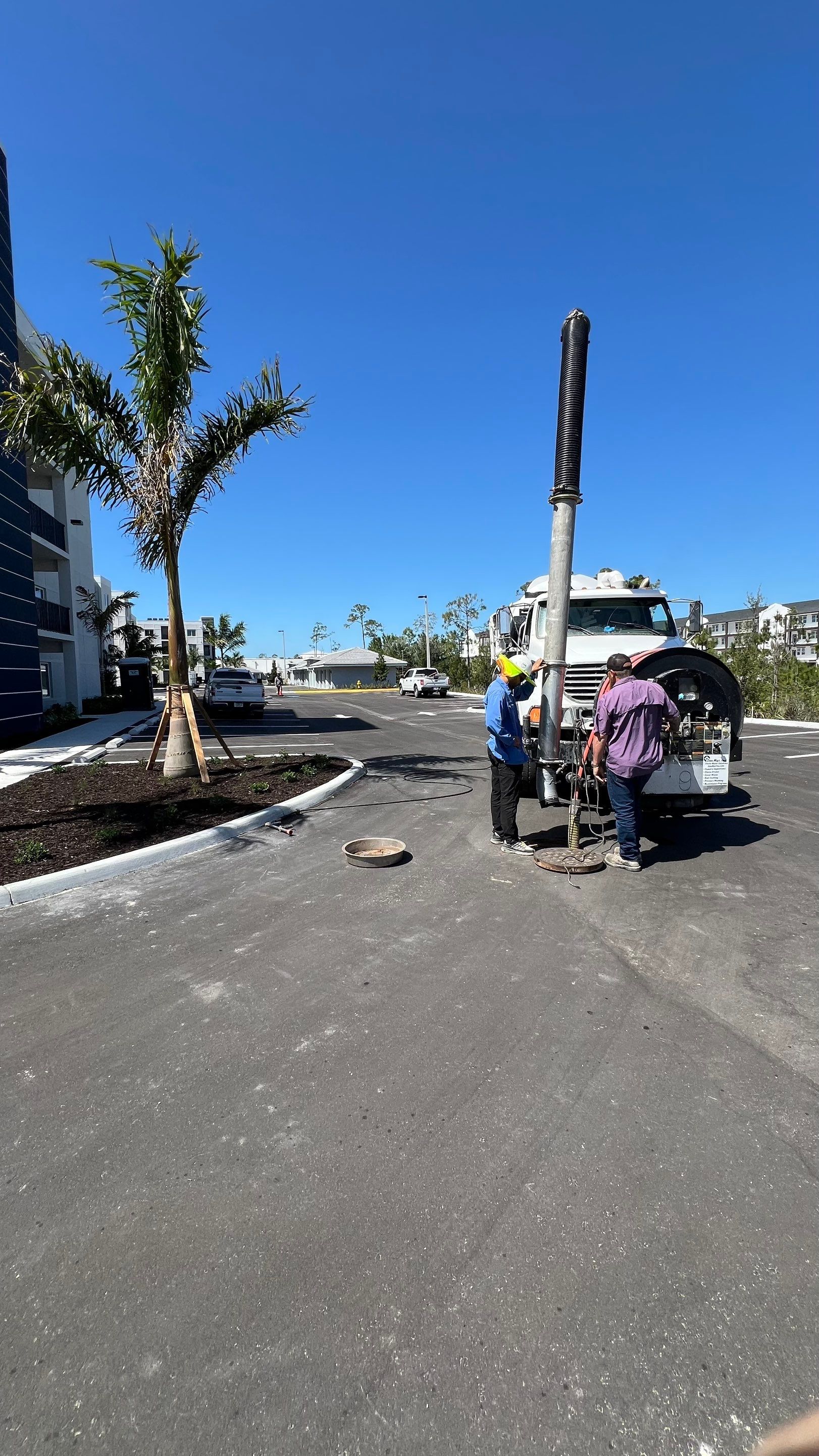 New Construction Apartment Complex Stormwater System and Sewer System Cleaning by Don Mar, Inc. Storm Water Solutions