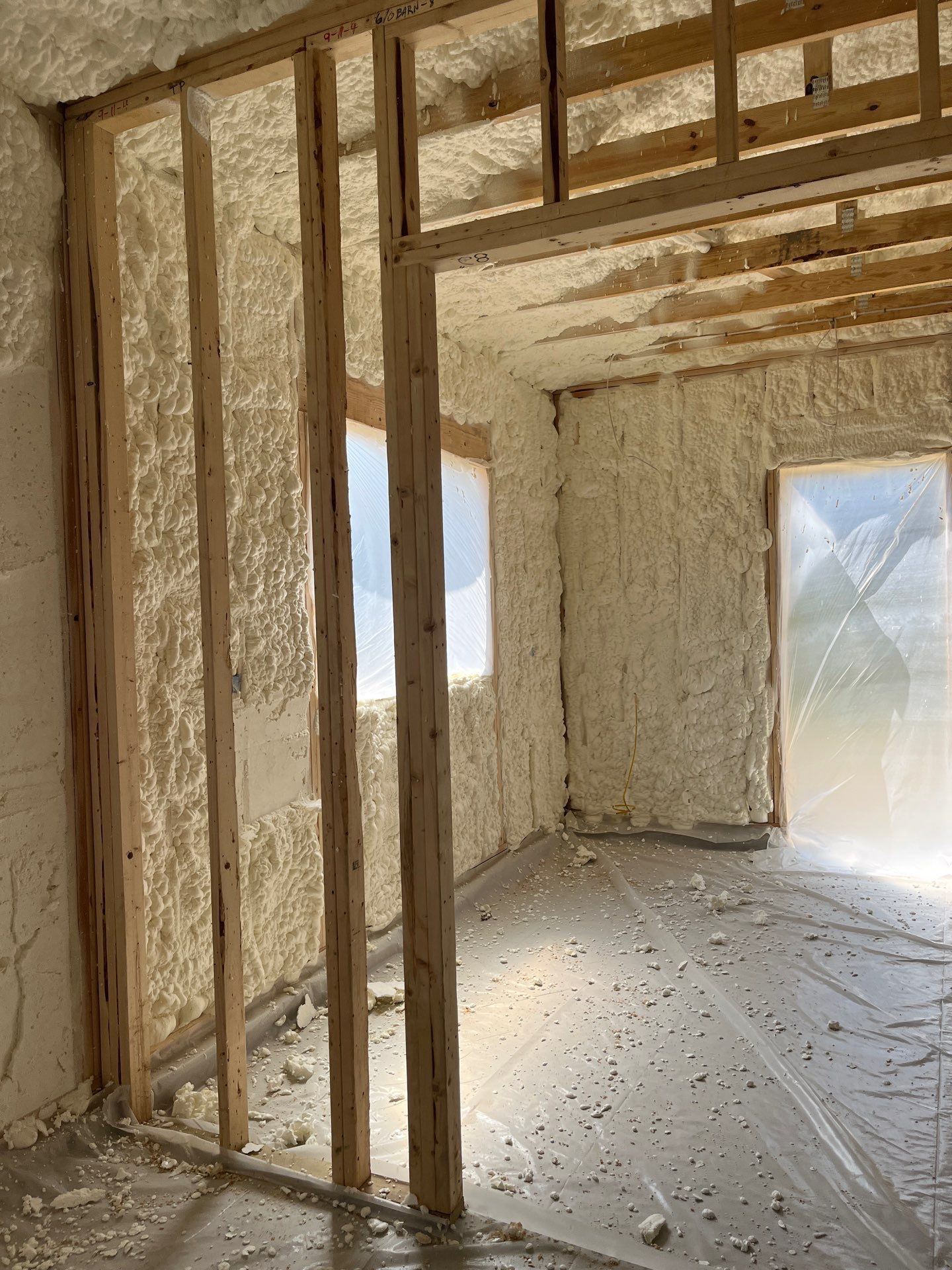 New Construction using open cell spray foam by NYS Foam & Energy