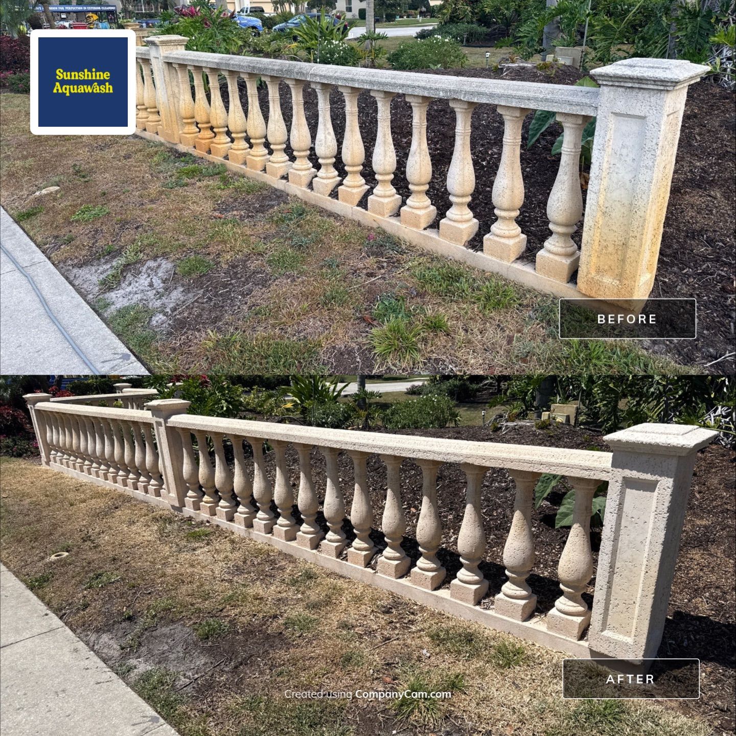 Decorative Wall & Entrance Sign Cleaning | Timberly Community | Parrish, FL by Sunshine AquaWash