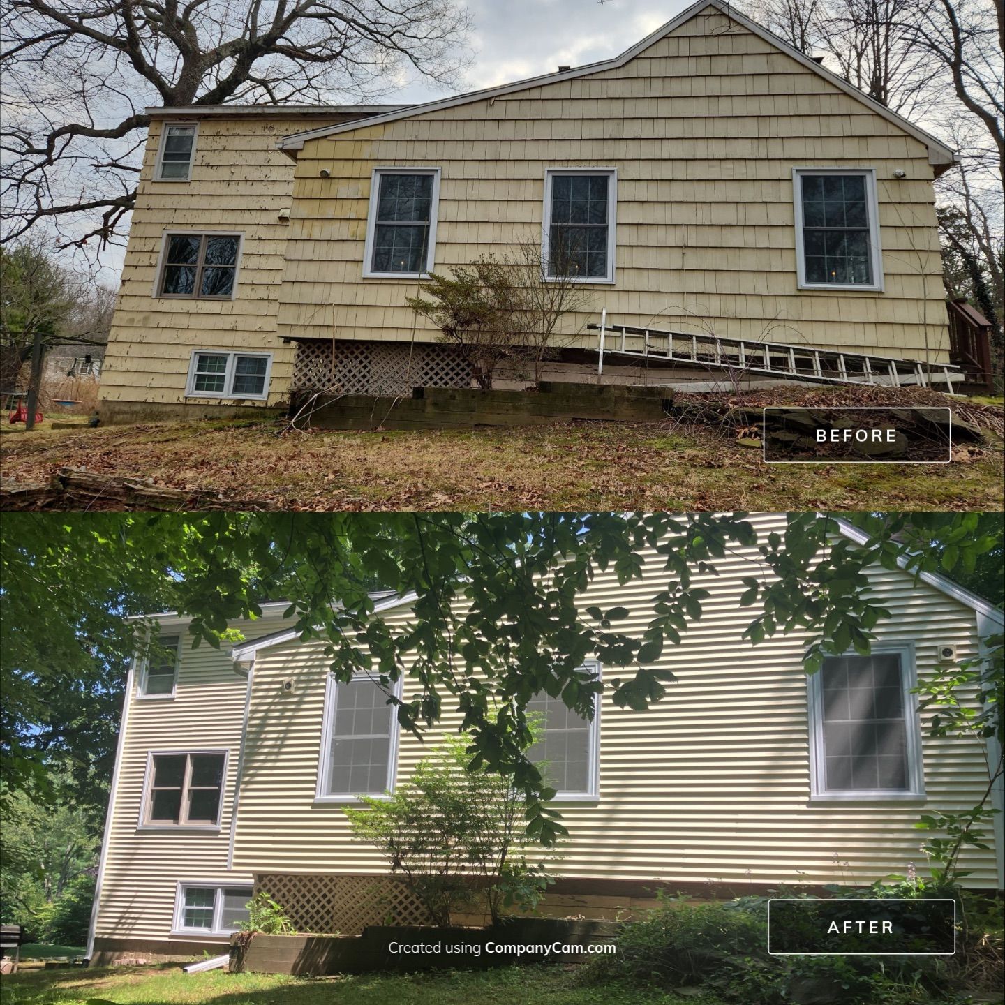 Siding Revival with Cert Monogram D/4 x 12'6" clapboard Heritage Cream by DiGiorgi Roofing and Siding Inc
