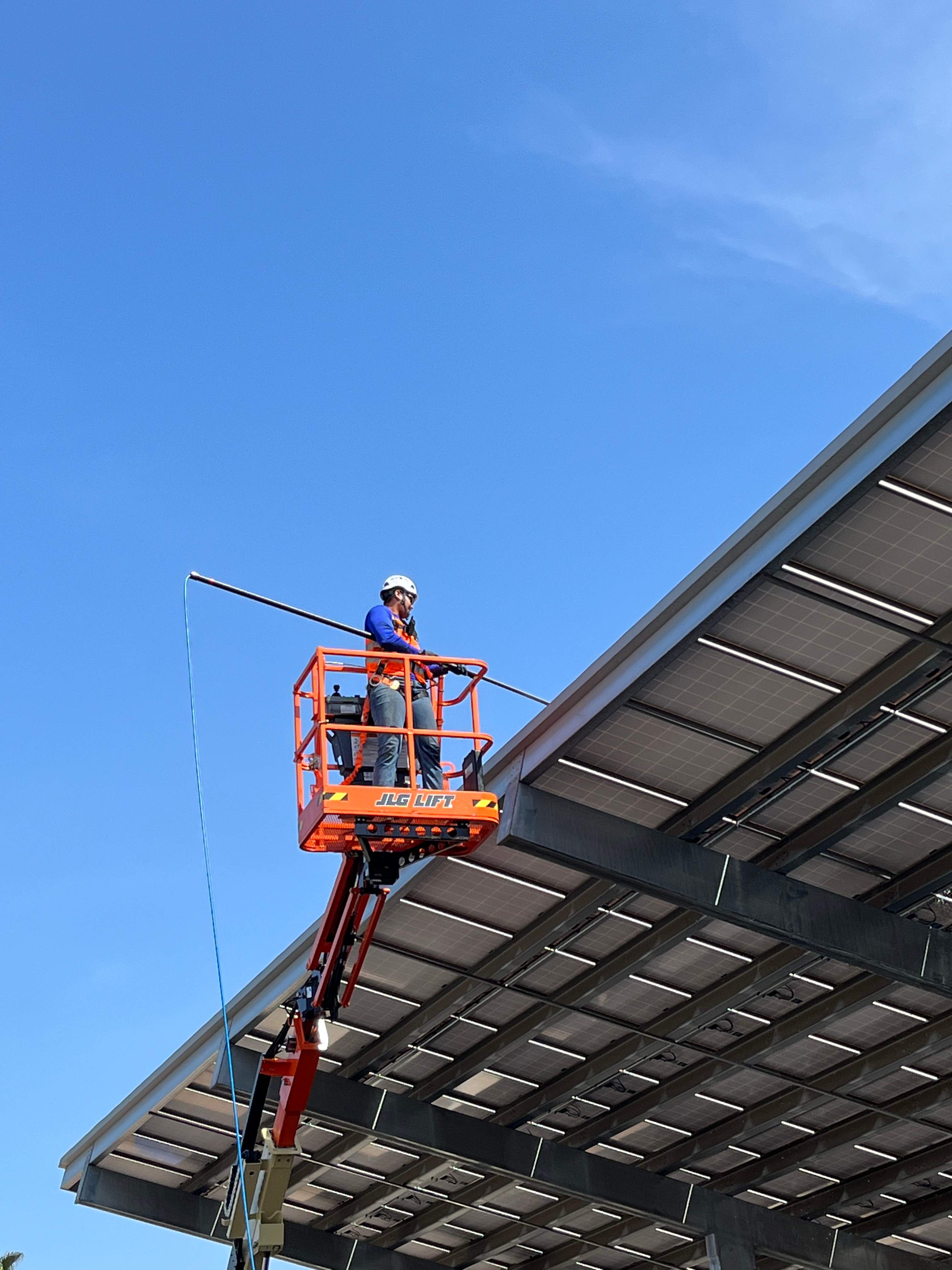 Carport Solar Panel Cleaning in Rowland Heights by Palm Coast Solar Cleaning