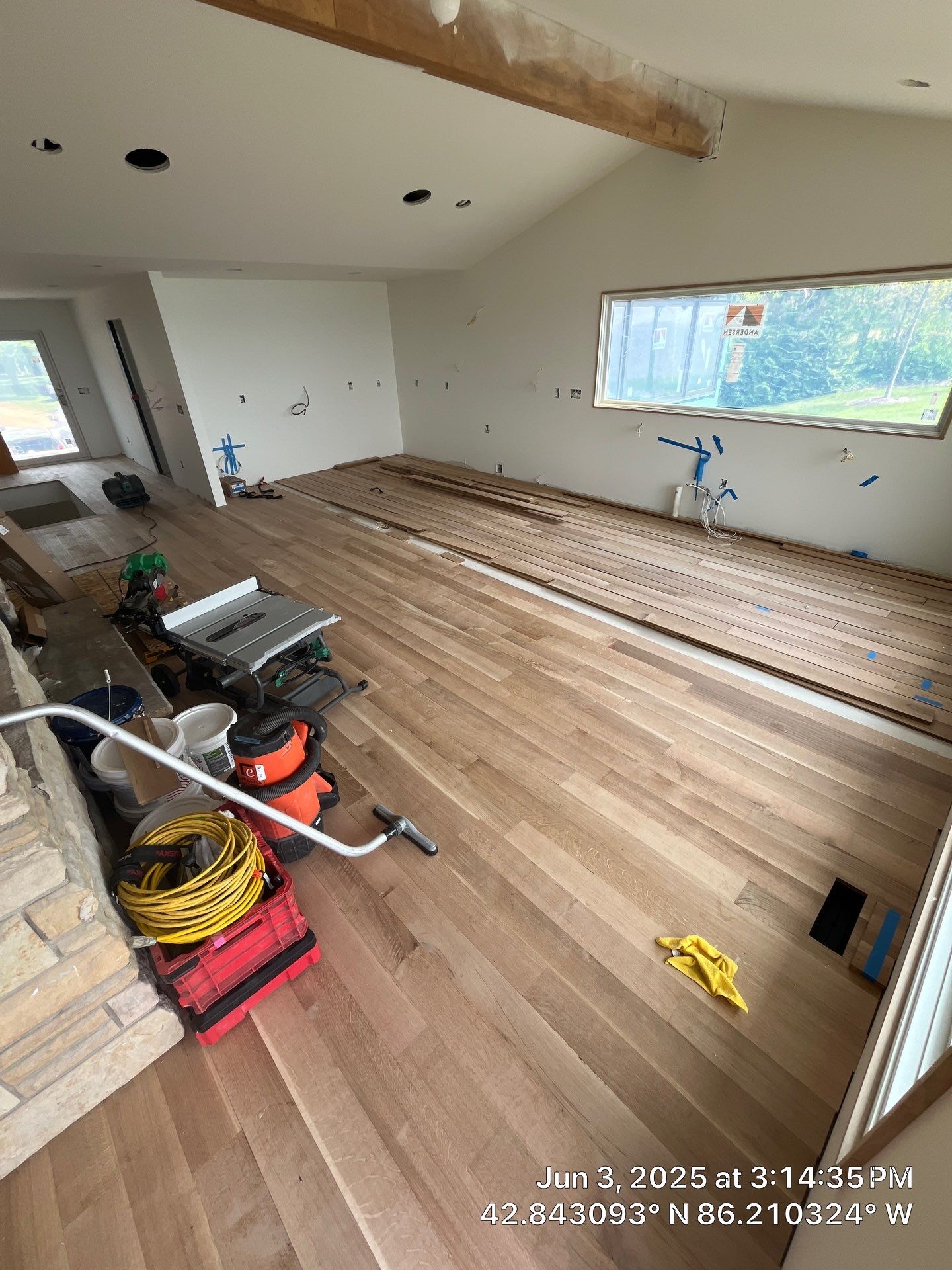 This project has it all!!!! Custom Flooring, Leveling Service, Custom Stair parts and pieces, risers, blue pad cover - all inclusive service from RTB! by RTBaldwin Hardwood Floors
