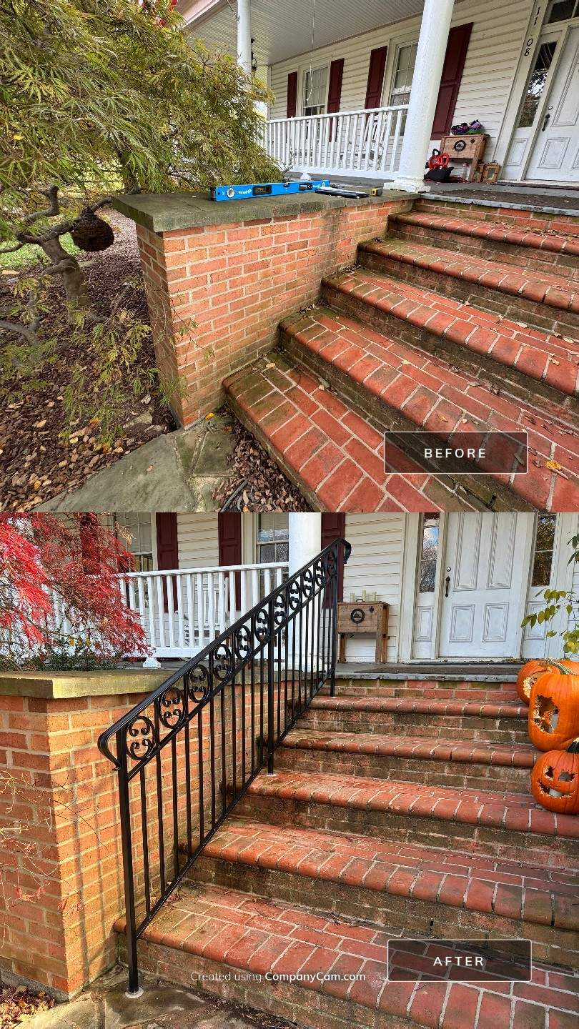 Traditional Exterior Steel Railing – Custom Entryway & Porch – Germantown, MD by Capitol Iron Works