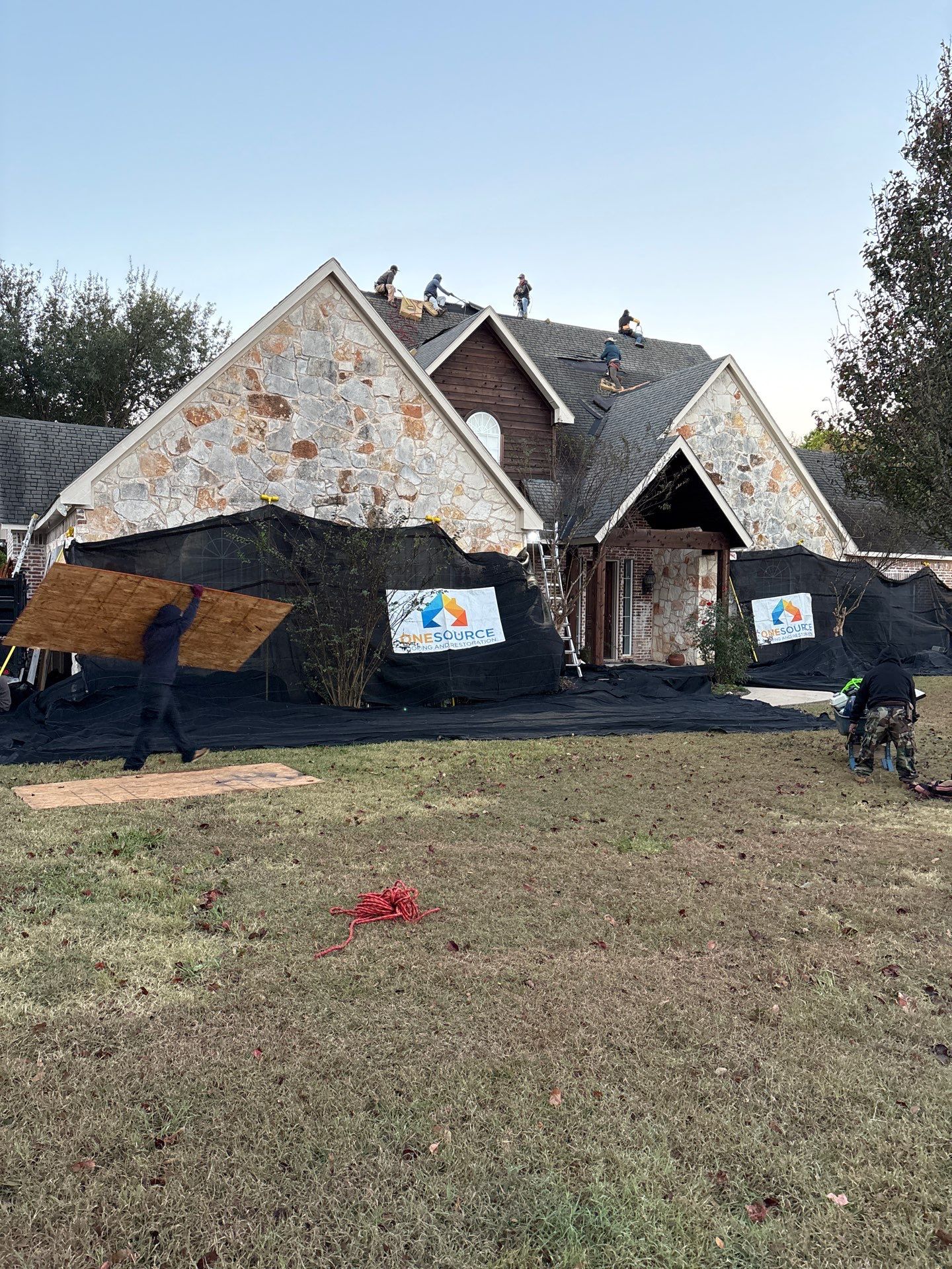 Residential Roofing Installation using IKO Royal Estate Harvest Slate by OneSource Roofing and Restoration