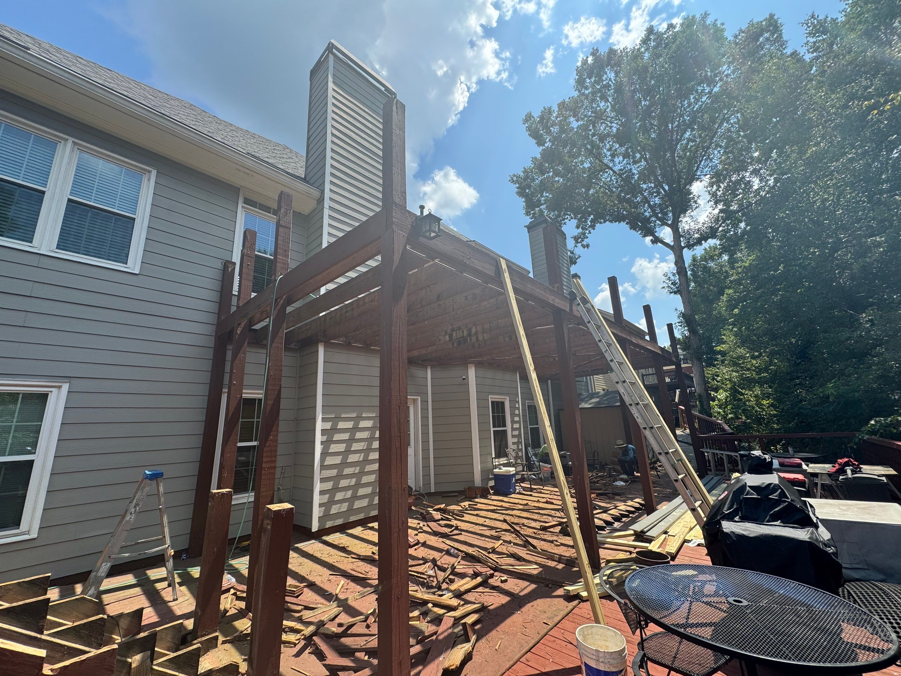 Multi-Level Composite Deck and Staircase Installation in Stonecrest by Swift Home Renovations