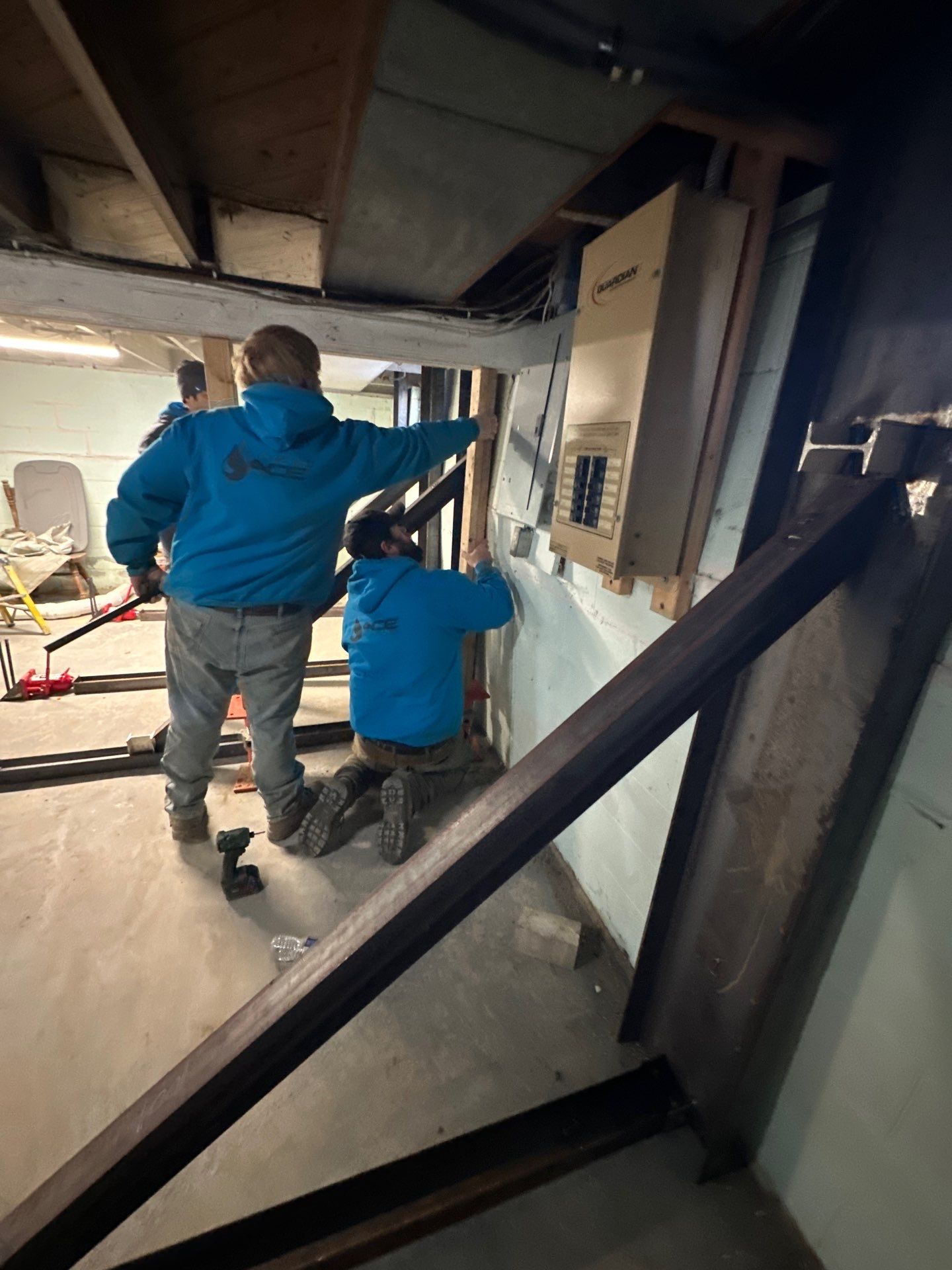 Wall Straightening/Stabilization by ACE Waterproofing & Basement Solutions