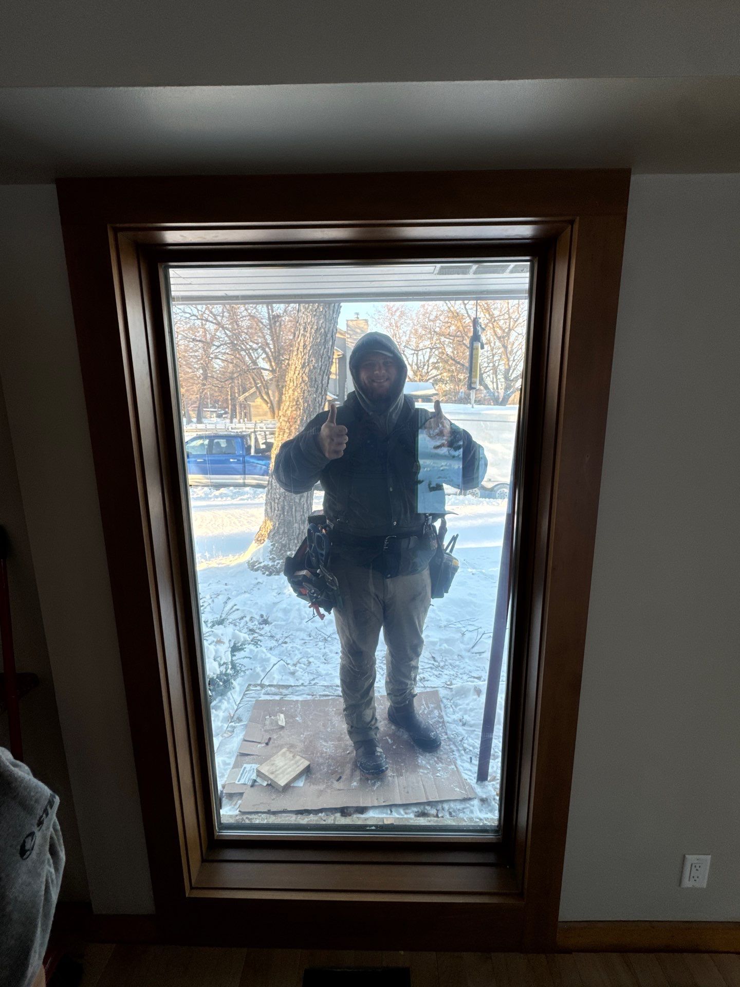 Black-Frame Pella Lifestyle Upgrade on a Partial Brick Home by United Windows and Siding LLC