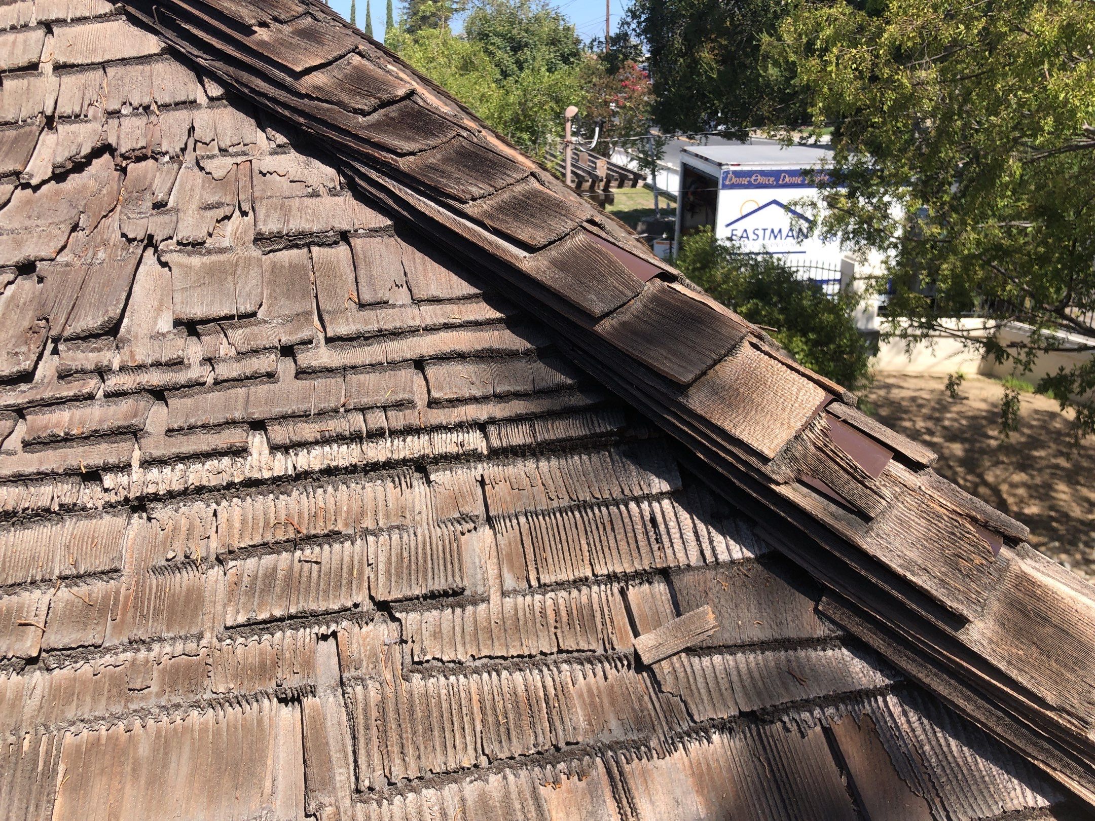 Wood Shake Roof Repair and Shingle Replacement in Los Gatos by Eastman Roofing & Waterproofing Inc.