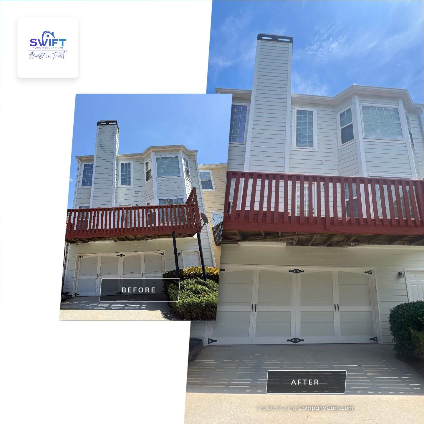 Exterior Painting and Facade Refresh for Suwanee Multi-Story Home by Swift Home Renovations