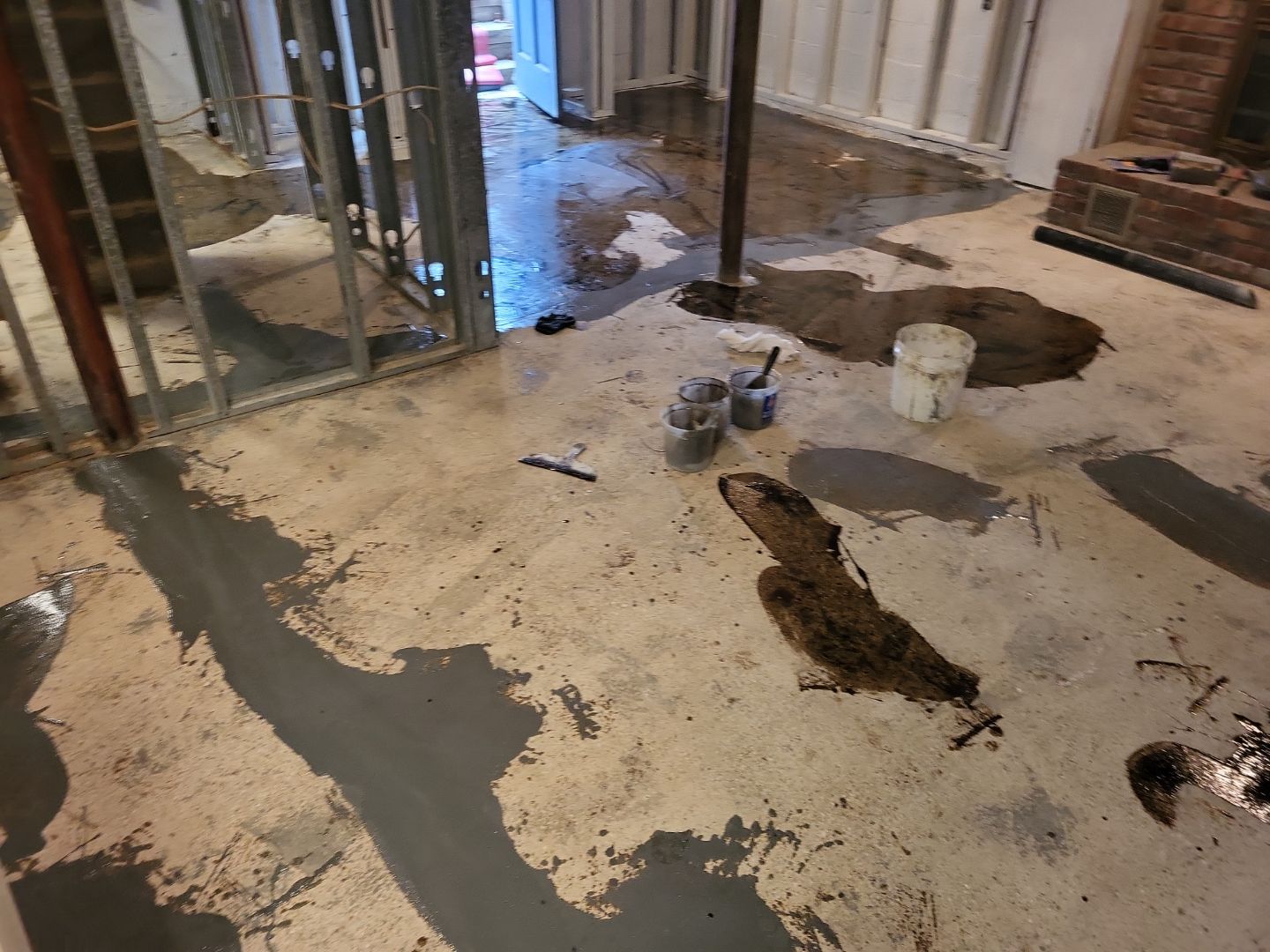 Basement Concrete Floor Coating with Penntek Flake System by Spectrum Painting, LLC