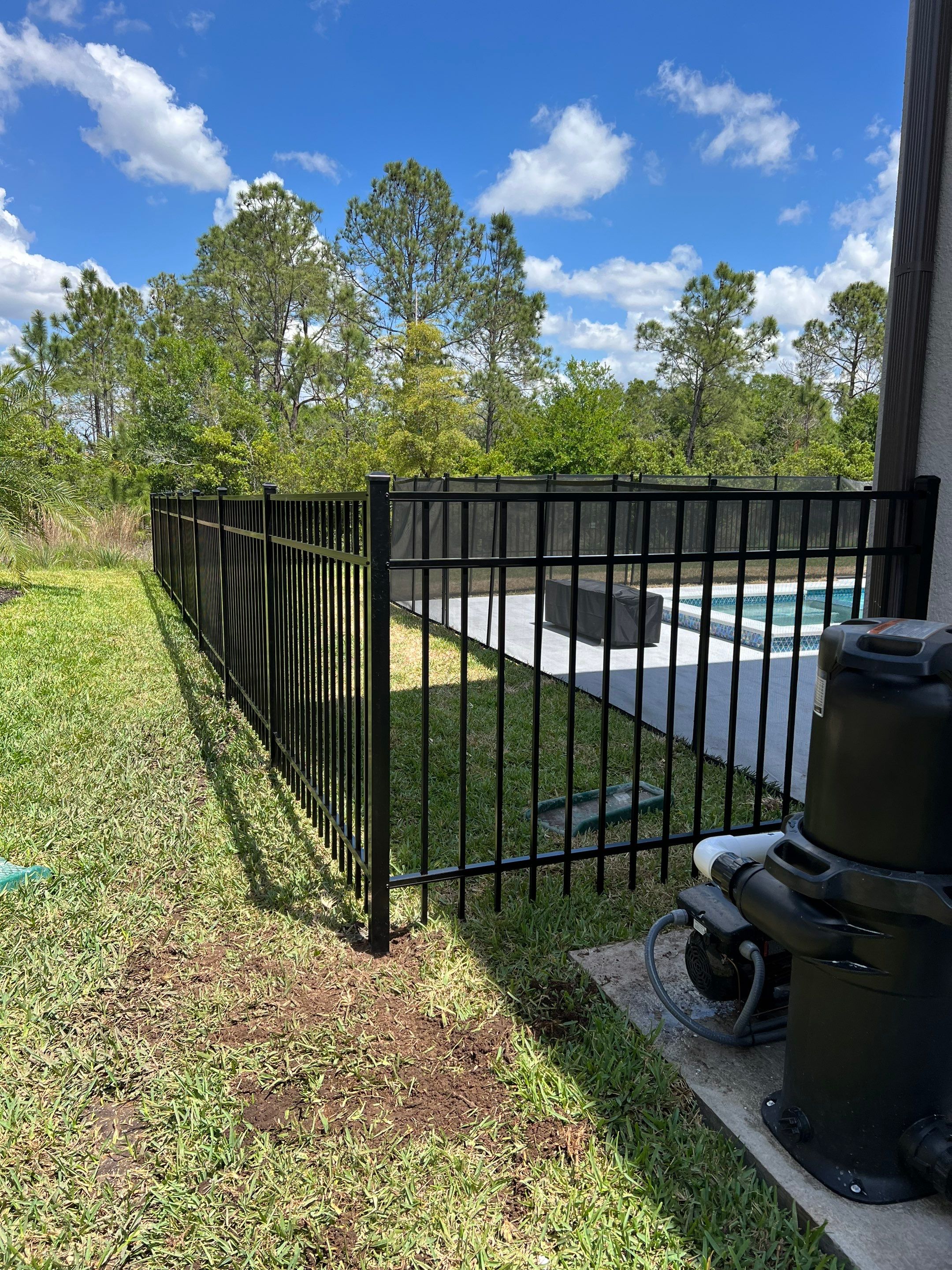 Aluminum Fence Installation using Black 3 Rail Aluminum Fence by Asap fence and gates, LLC
