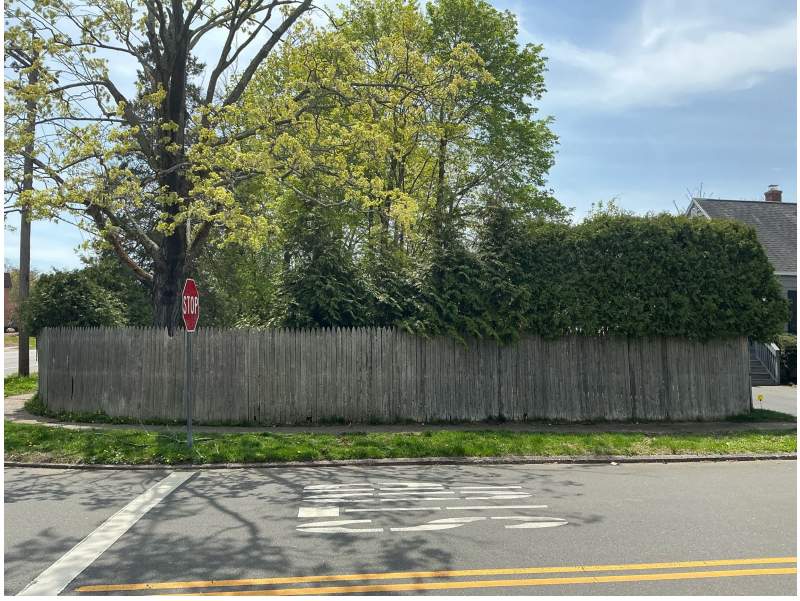 Fence replacement with White Vinyl privacy fence and matching gates  by DiGiorgi Roofing and Siding Inc