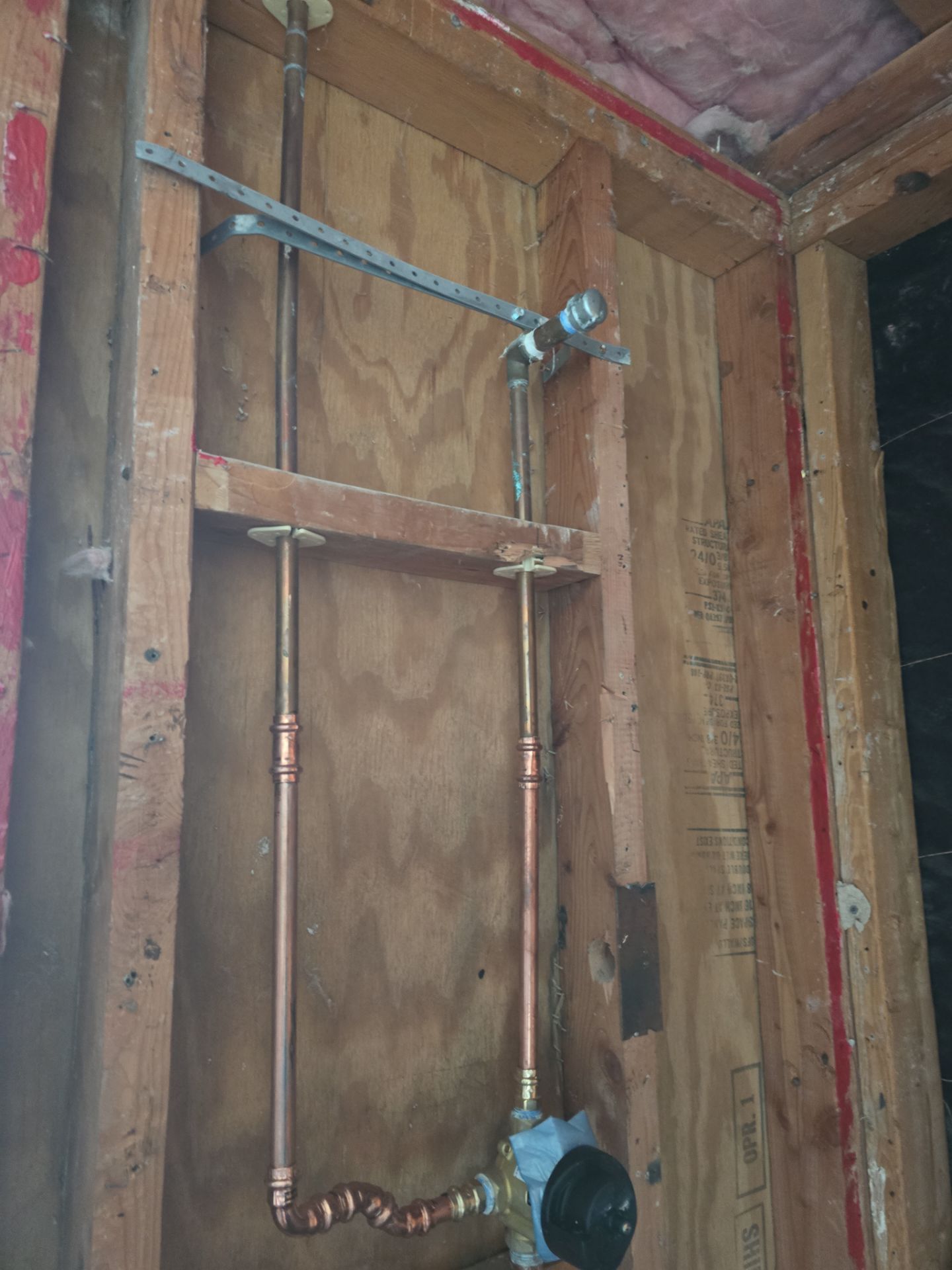 Installing Water Pipe for Shower by Us Plumbing