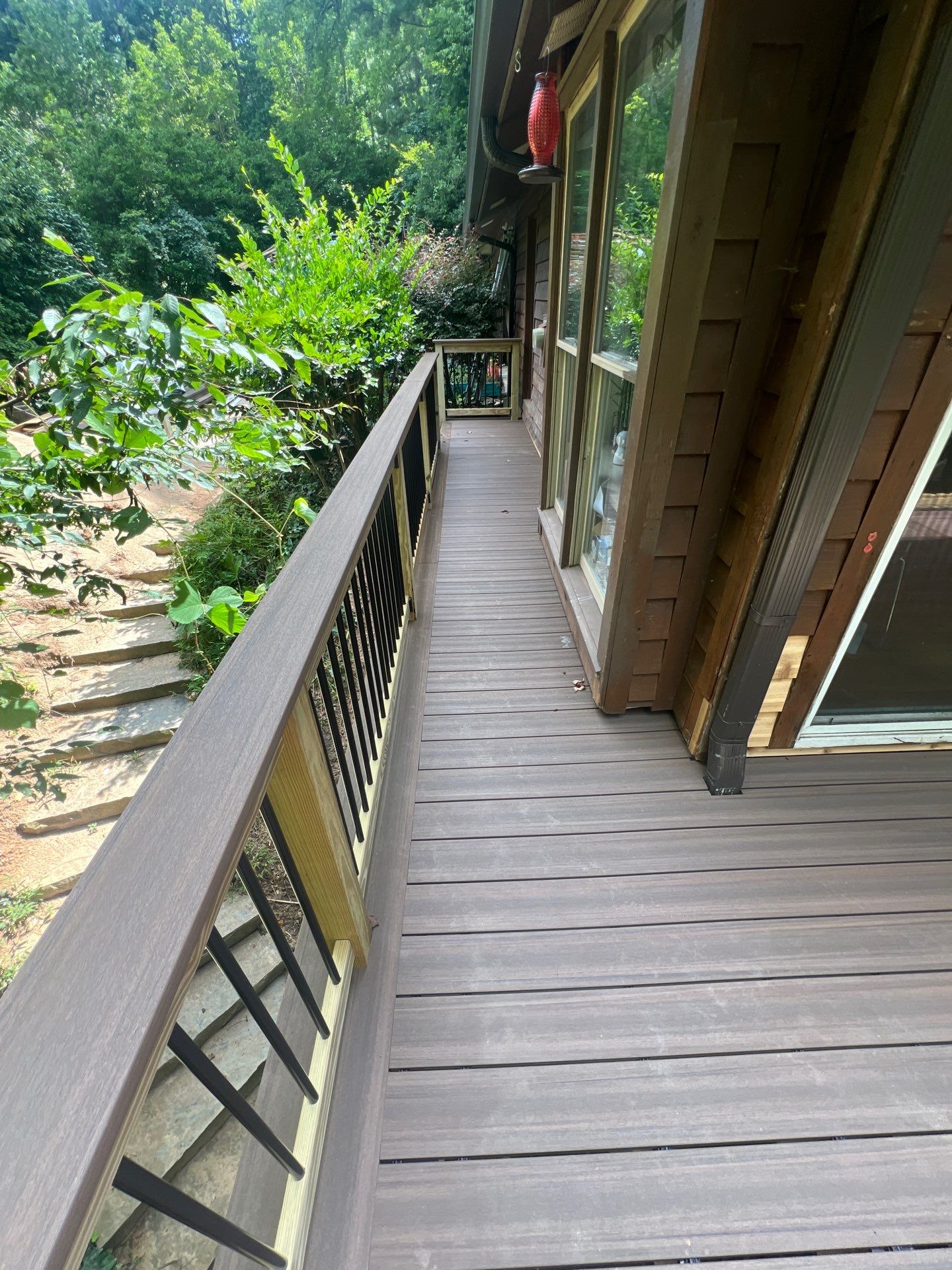 Atlanta, GA Front Porch Deck Rebuild using Timbertech and Pressure Treated Pine by Nelson Exteriors 