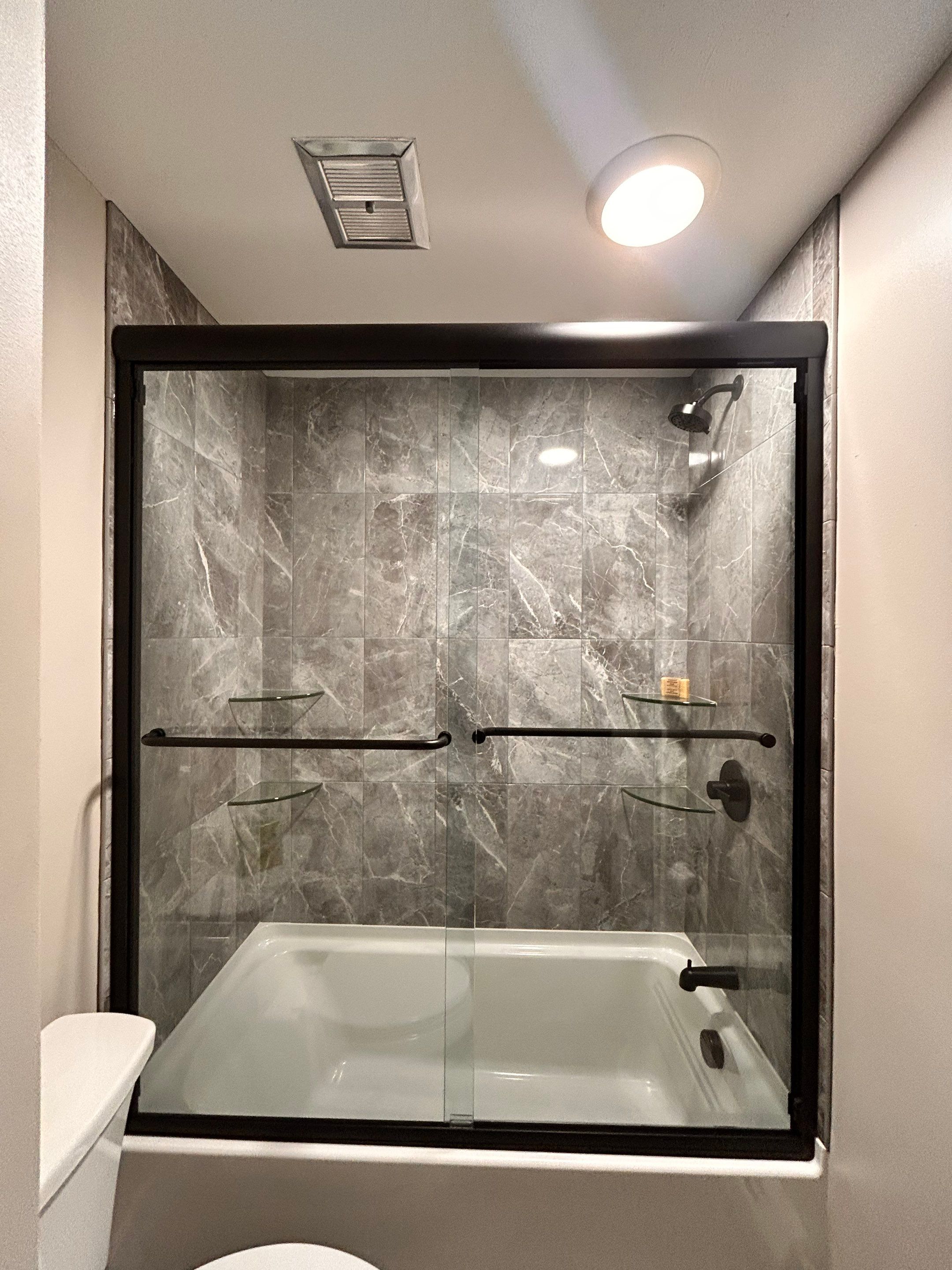Two Shower Install by Cheshire Glass Company