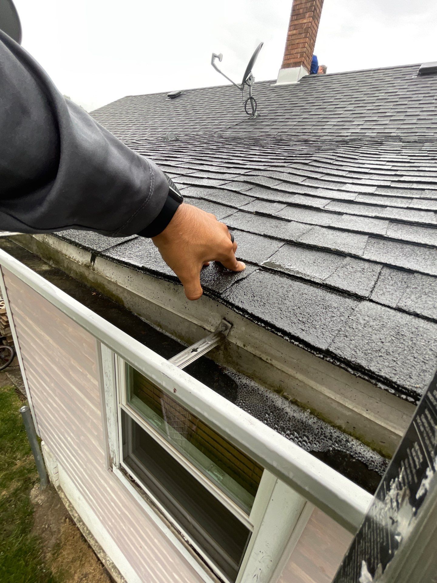 Roof replacement by hail damage using Cobblestone Gray by Just Brilliant Restoration JBR