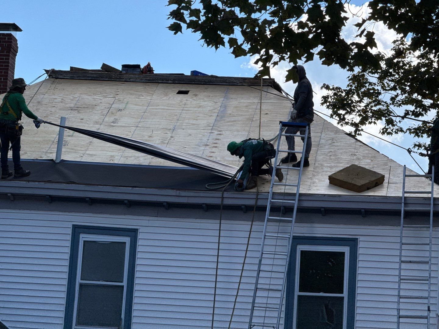 Full Roof Replacement on Historic Farmhouse with Decking Replacement – Repeat Customer by Sensible Home Solutions