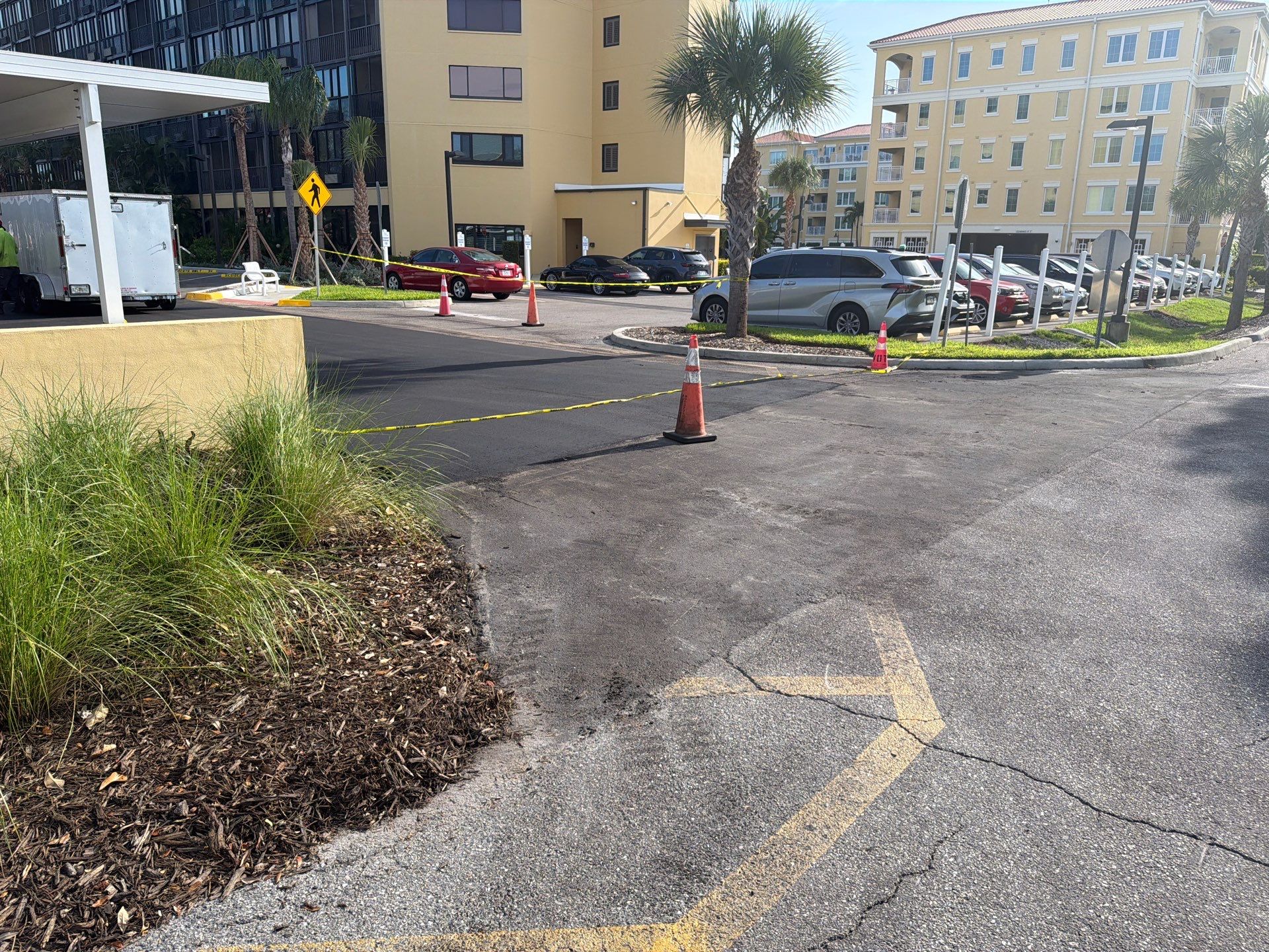 Comprehensive Parking Lot Mill and Overlay with Custom Line Striping in Venice by Everline Coatings & Services - Southwest FL