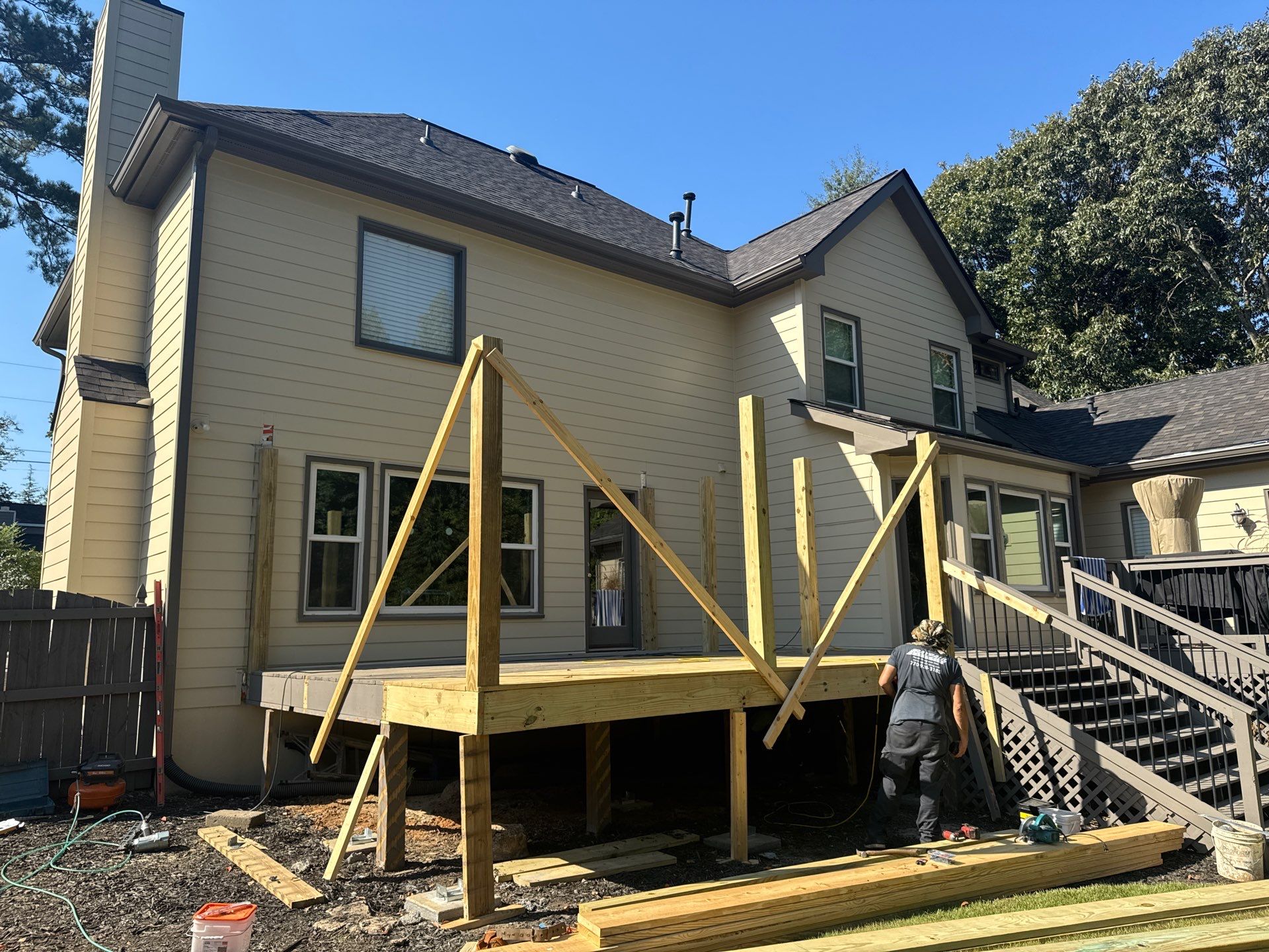 Custom Multi-Level Composite Deck and Screened-In Porch in Marietta by Swift Home Renovations