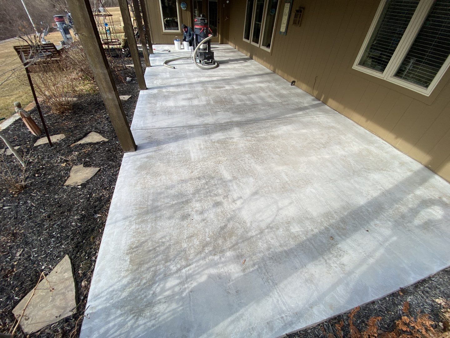 Garage & Patio using Domino & Sandstone by Select Painting, Coatings & Garage Cabinets