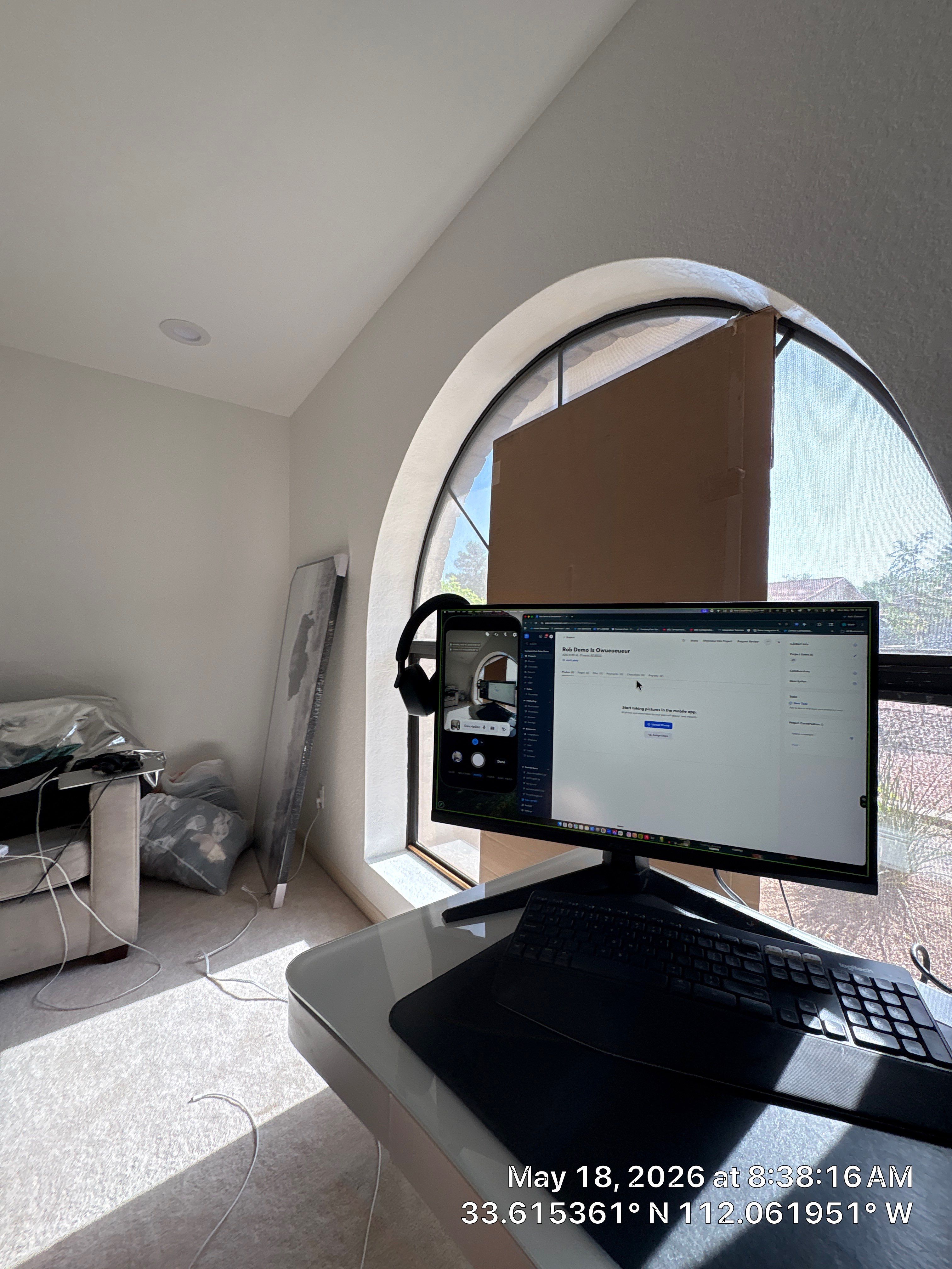 Modern Ceiling Fan and Media Wall Installation in Phoenix by CompanyCam Sales Demo