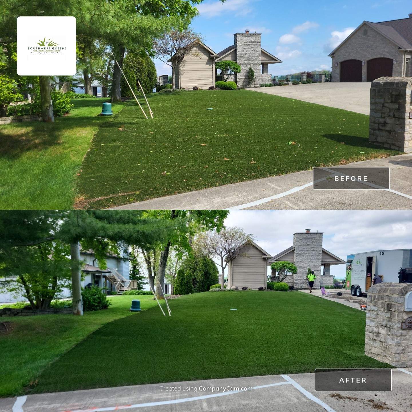 Full Lakeside Turfed Yard by Southwest Greens Midwest