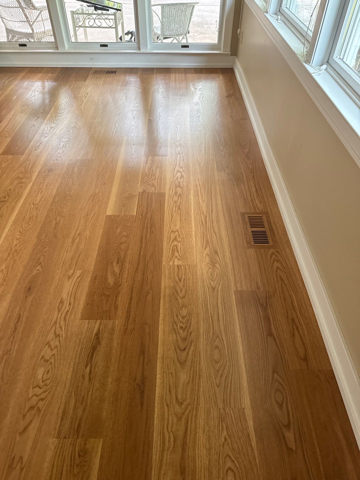 Hardwood flooring installation using White Oak 7" Select by Ann Arbor Hardwoods