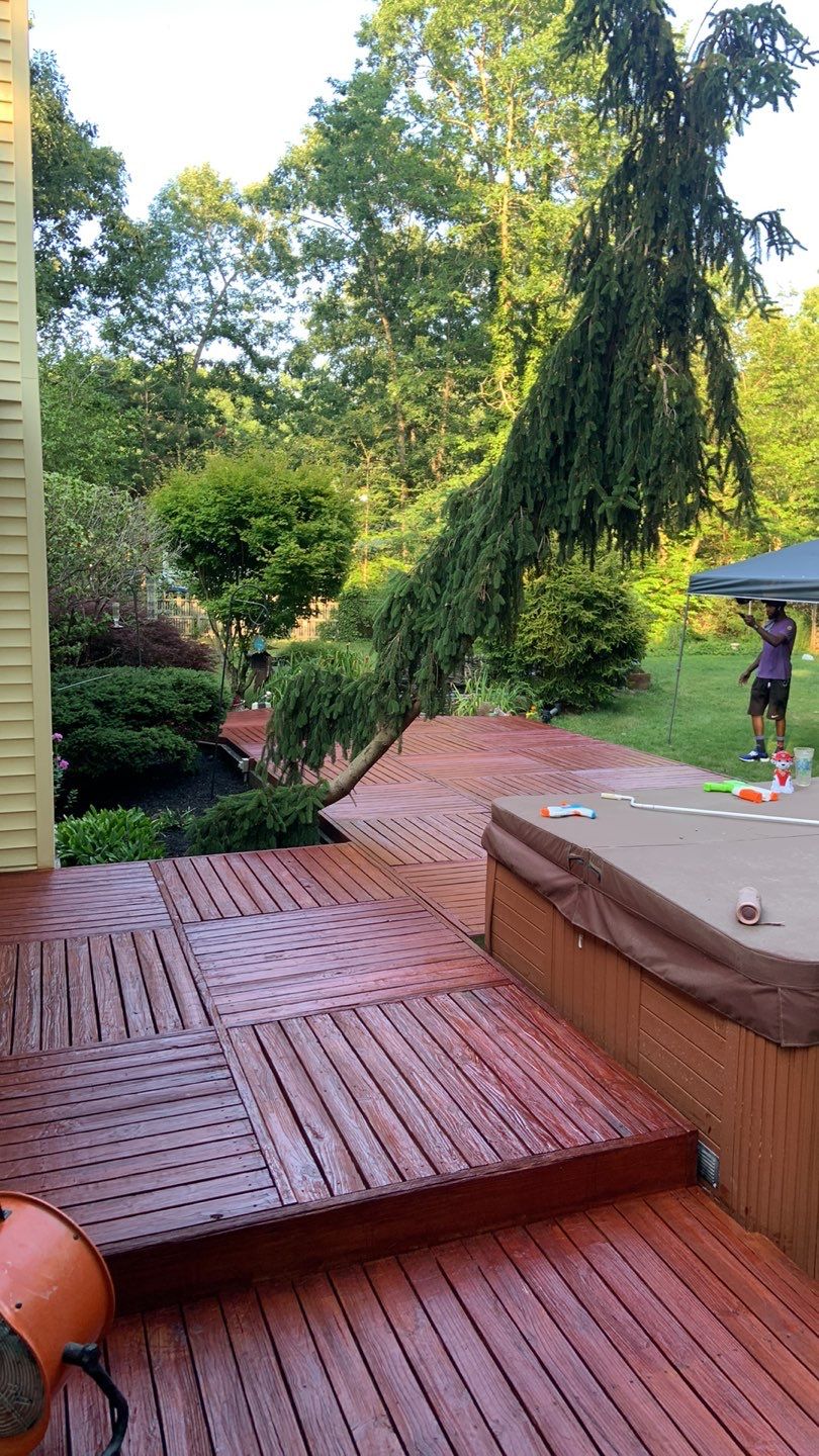 Deck Refinishing Using Powerwasher by A1 NERDY HOMES LLC
