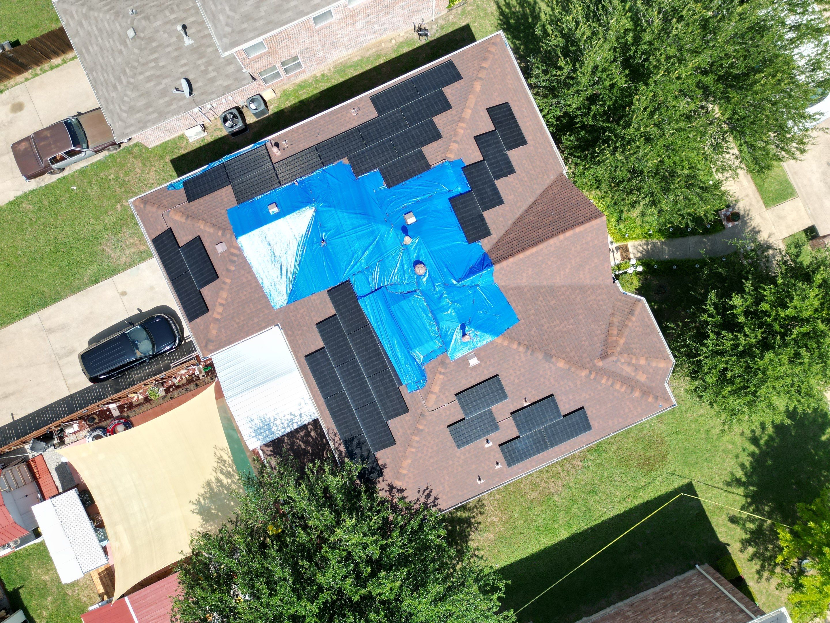 Tarps Dallas  using TARP BLUE by V General Contractors 