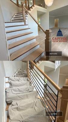 Horizontal Iron Interior Railings – Potomac, MD