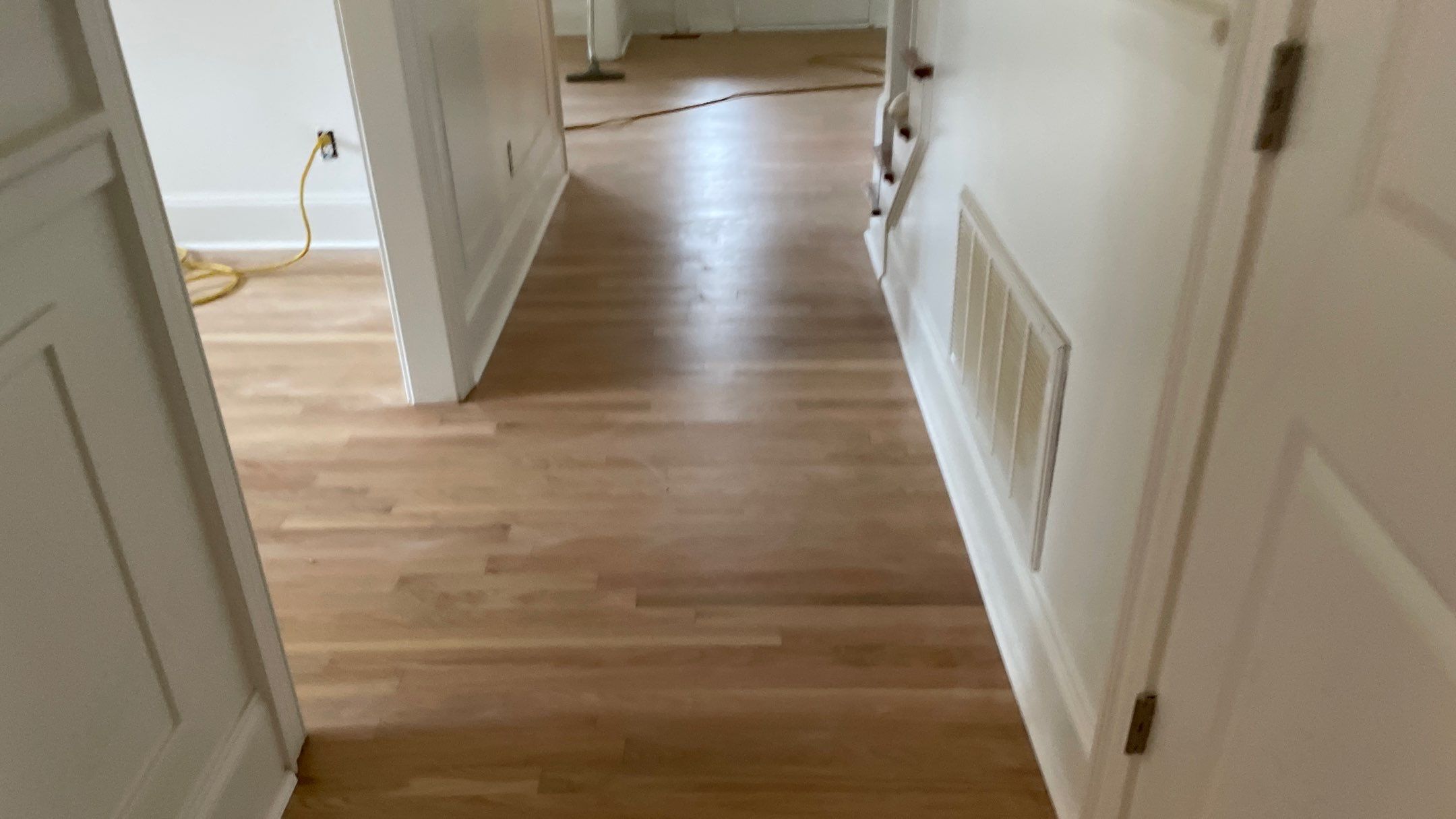 Sand and Finish Red Oak back to Natural with Matte Waterbased Finish by Footprints Floors of Coastal Carolina