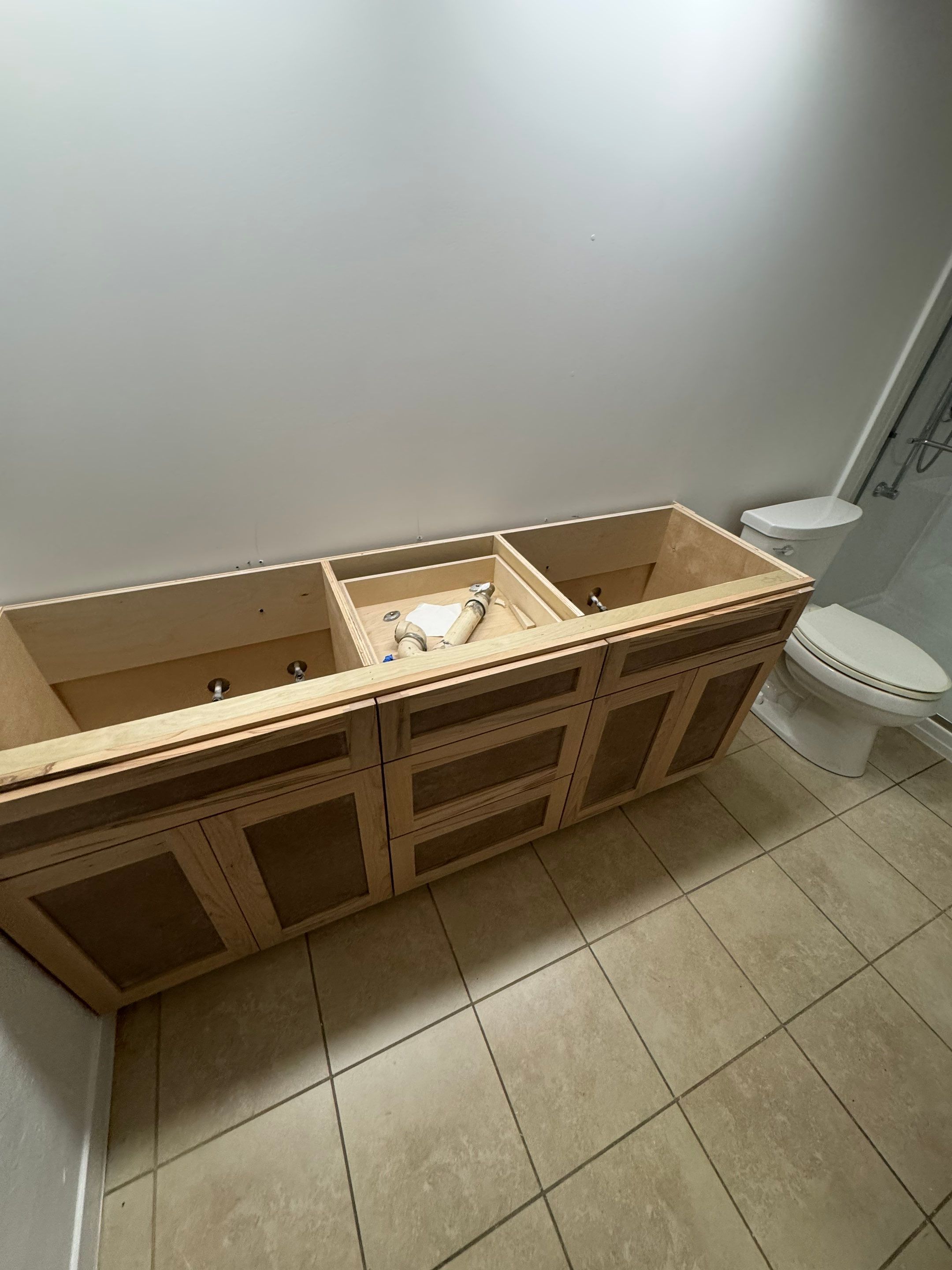 Reconstruction of bathroom after mold remediation by SLM General Contractors & Roofing