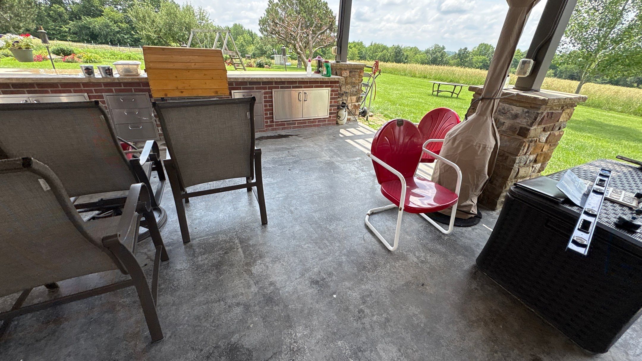 Custom Back Patio Resurface - Kearney, MO by Big Red Decorative Concrete, LLC