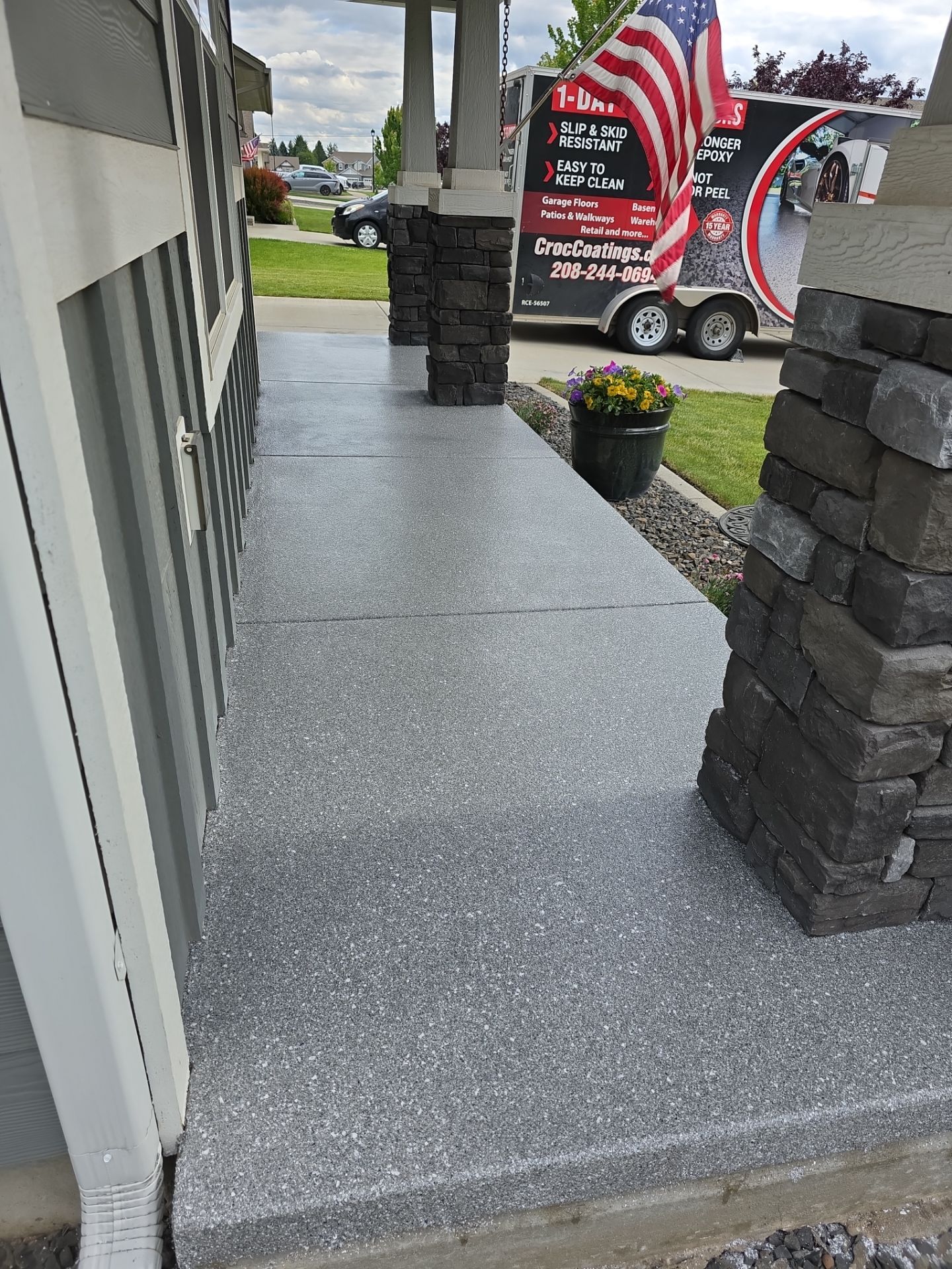 Patio Transformation using Turquoise Hybrid by Croc Coatings, LLC